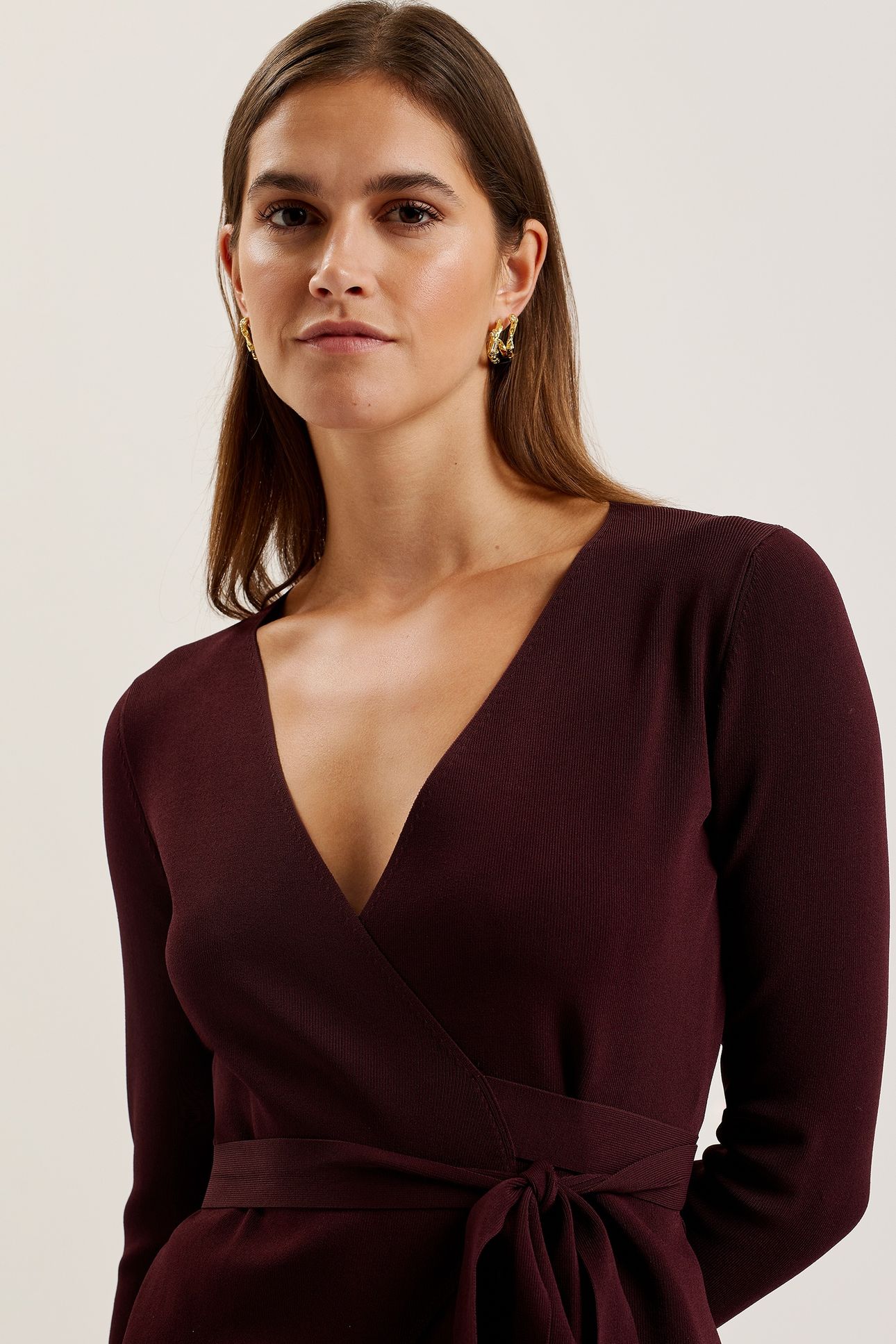 NAYOMEE LONGLINE WRAP CARDIGAN RED 4