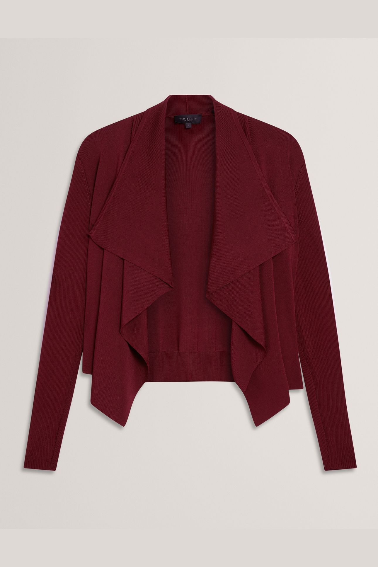 WATERFALL FRONT CARDIGAN MAROON 3