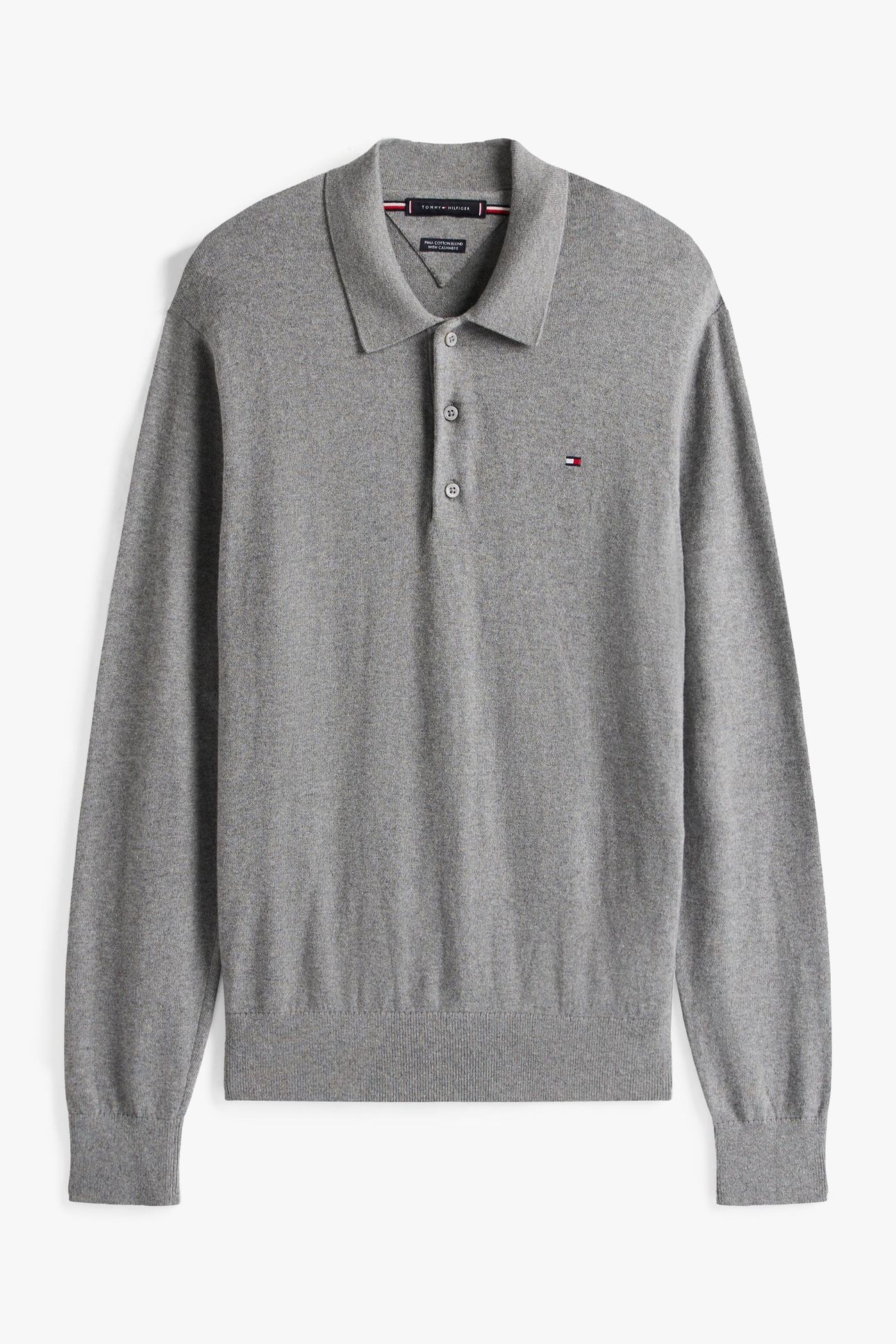 PIMA COTTON CASHMERE SWEATER MEDIUM GREY HEATHER 2