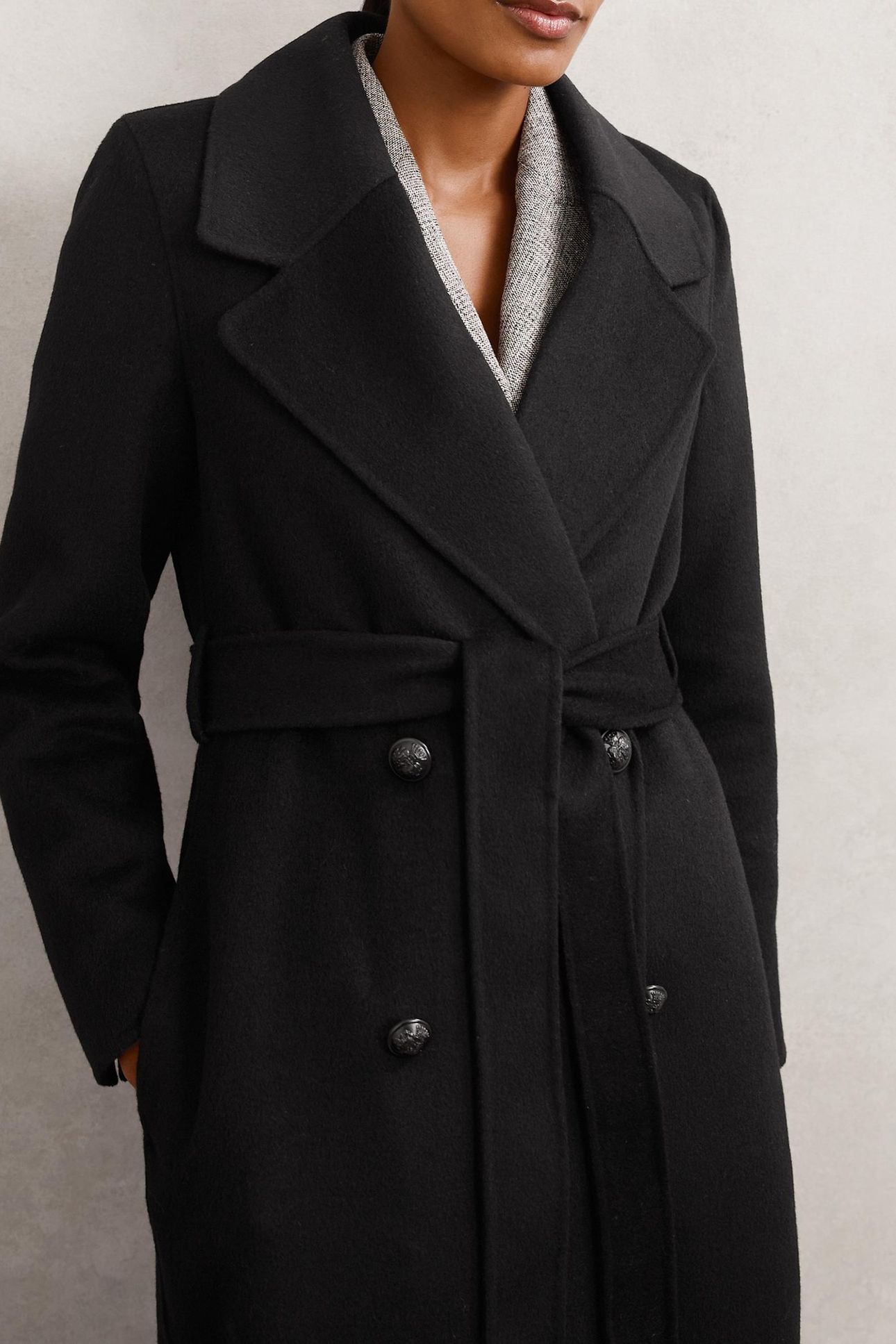 FAUX FUR COLLAR COAT BLACK 6
