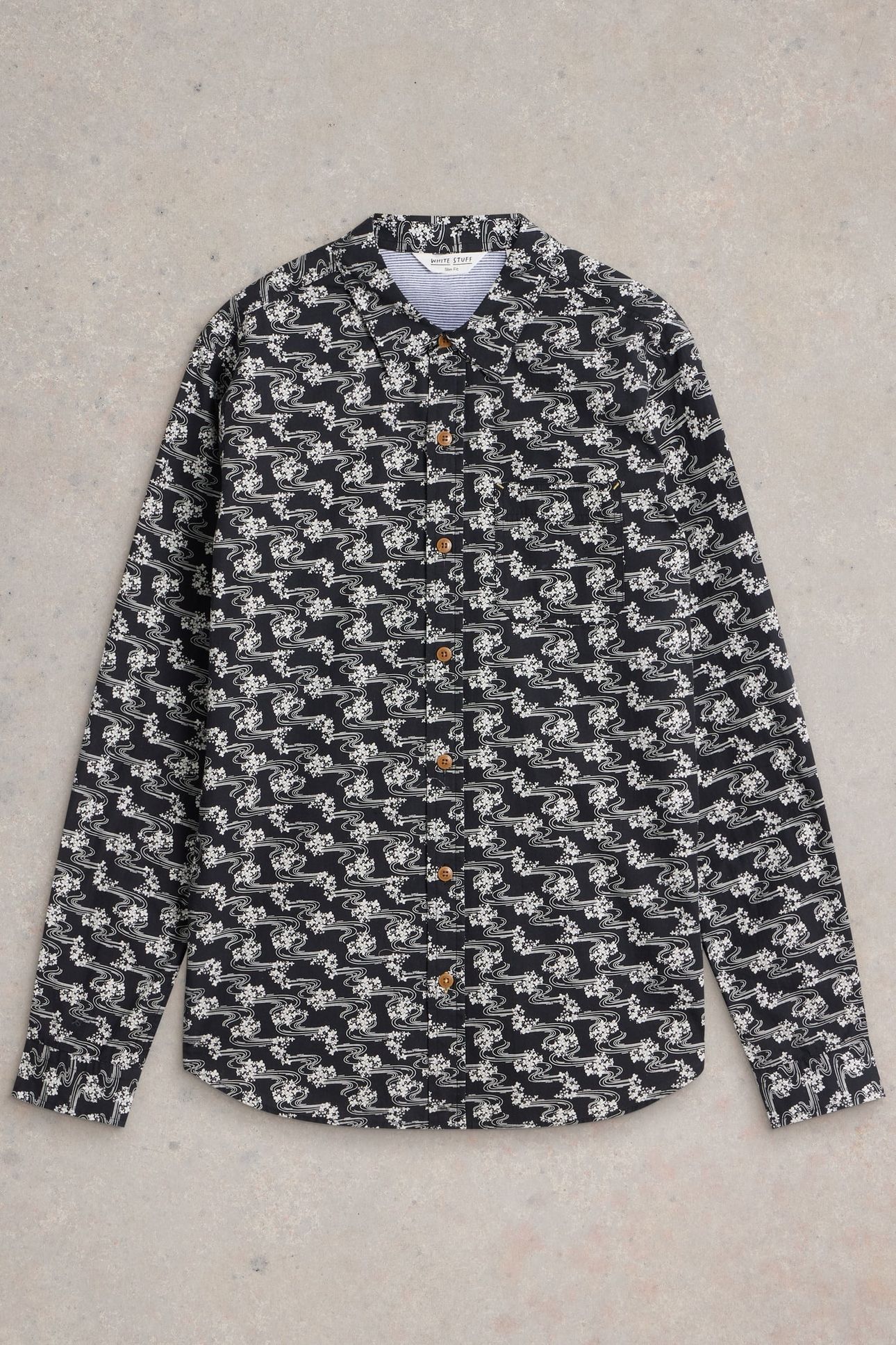 FLORAL RIPPLE PRINTED SHIRT BLK MLT 3