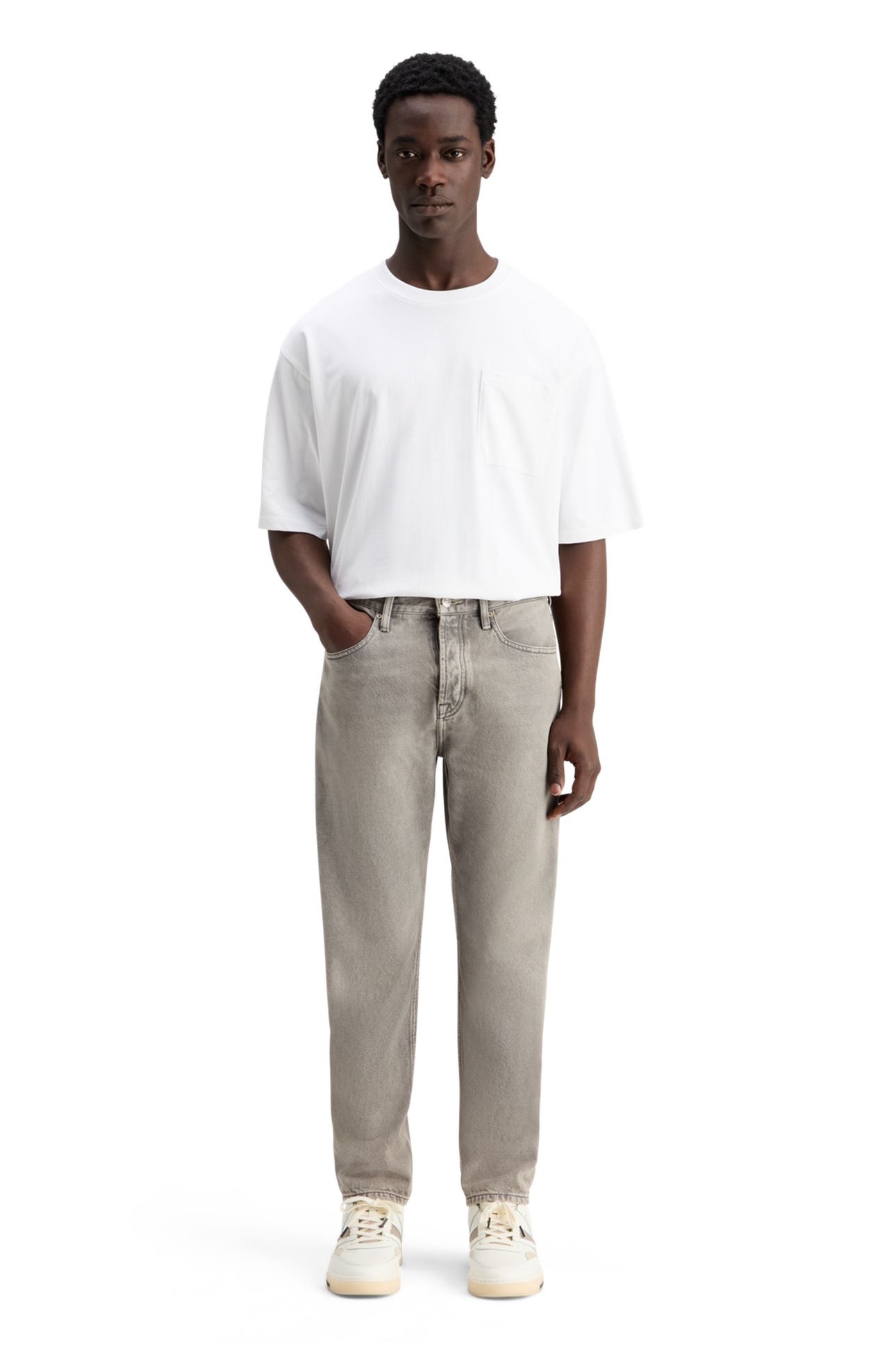 CORE DEAN LOOSE TAPERED JEANS GREY ROAD MEDIUM GREY 4