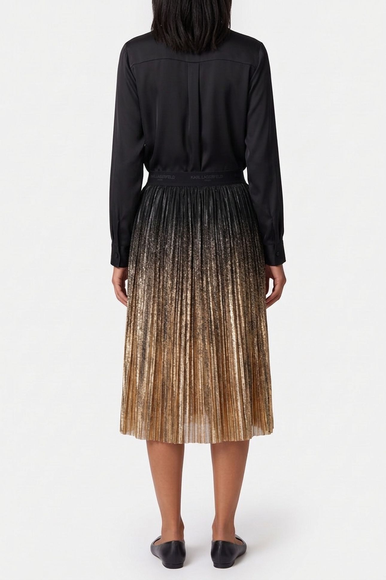 OMBRE METALLIC SKIRT BLACK/GOLD 2