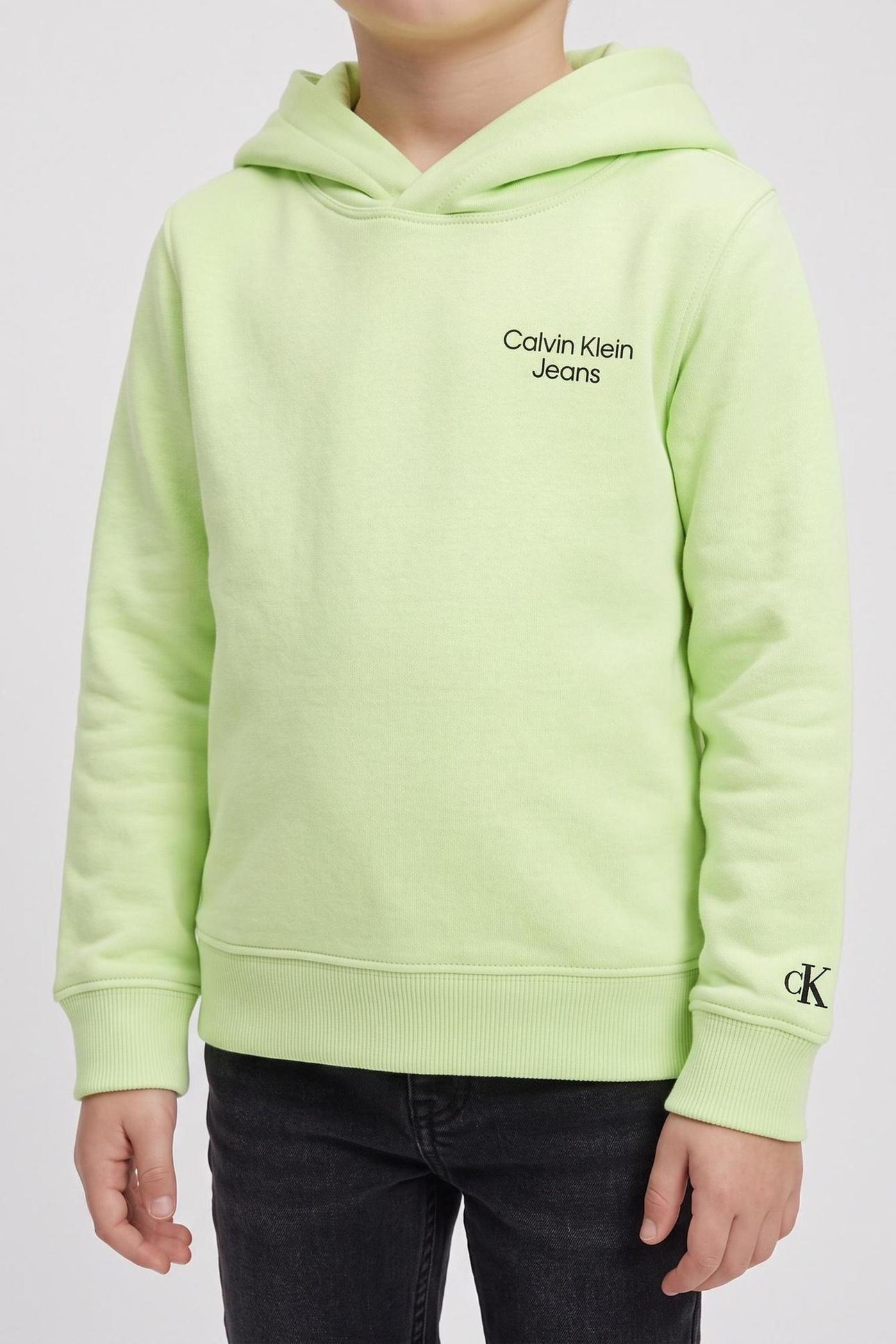 BOYS CKJ STACK LOGO HOODIE EXOTIC MINT 1