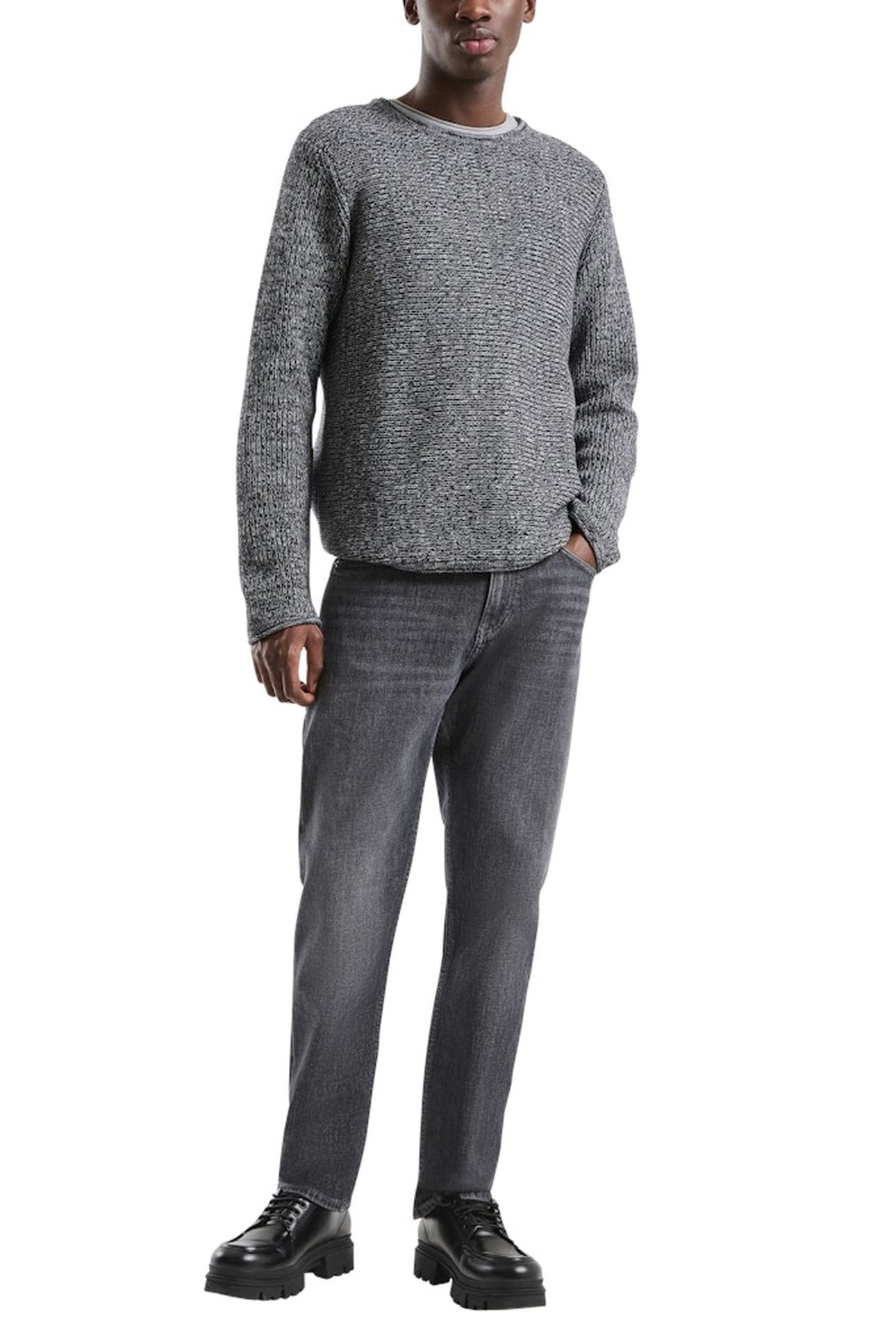 S.OLIVER-QS PULLOVER GREY/BLACK 3