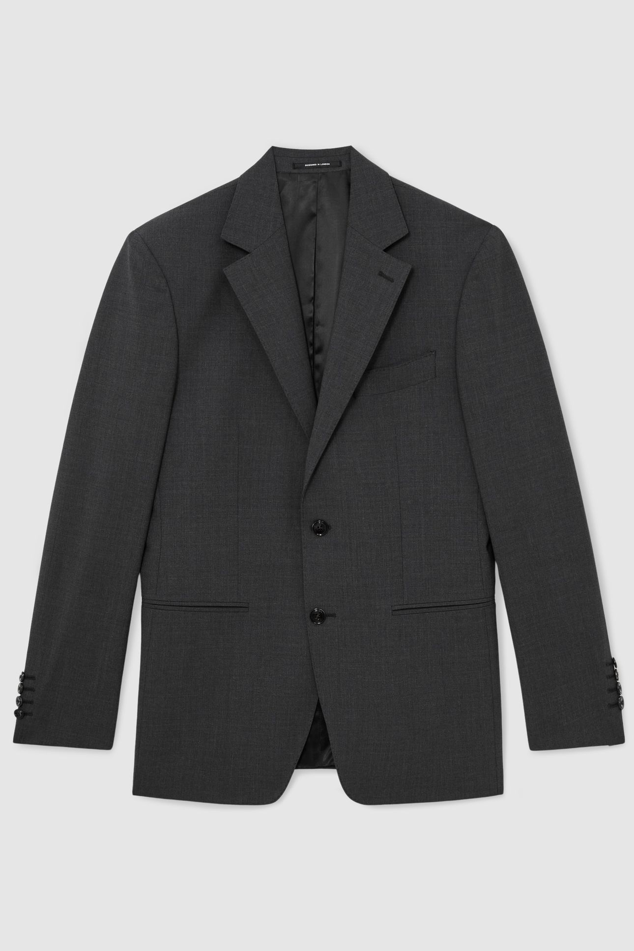 SB 2B NOTCH PLAIN BLAZER GREY 4