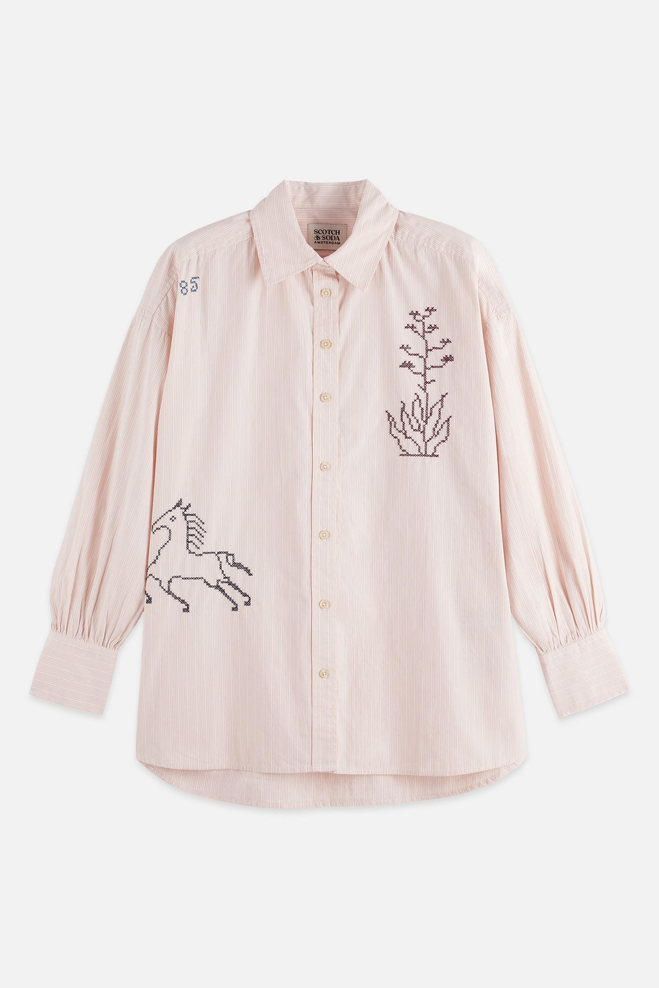 EMBROIDERY GIRLFRIEND SHIRT ROSE DUST STRIPE 4