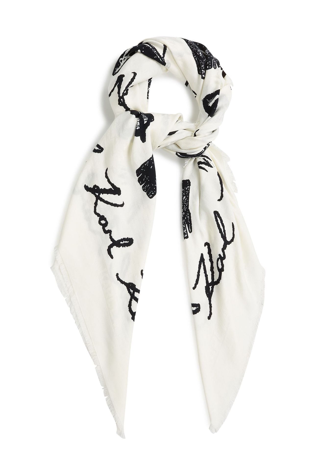 K/MONOGRAM JKRD BL/WH SCARF WHITE/BLACK 3