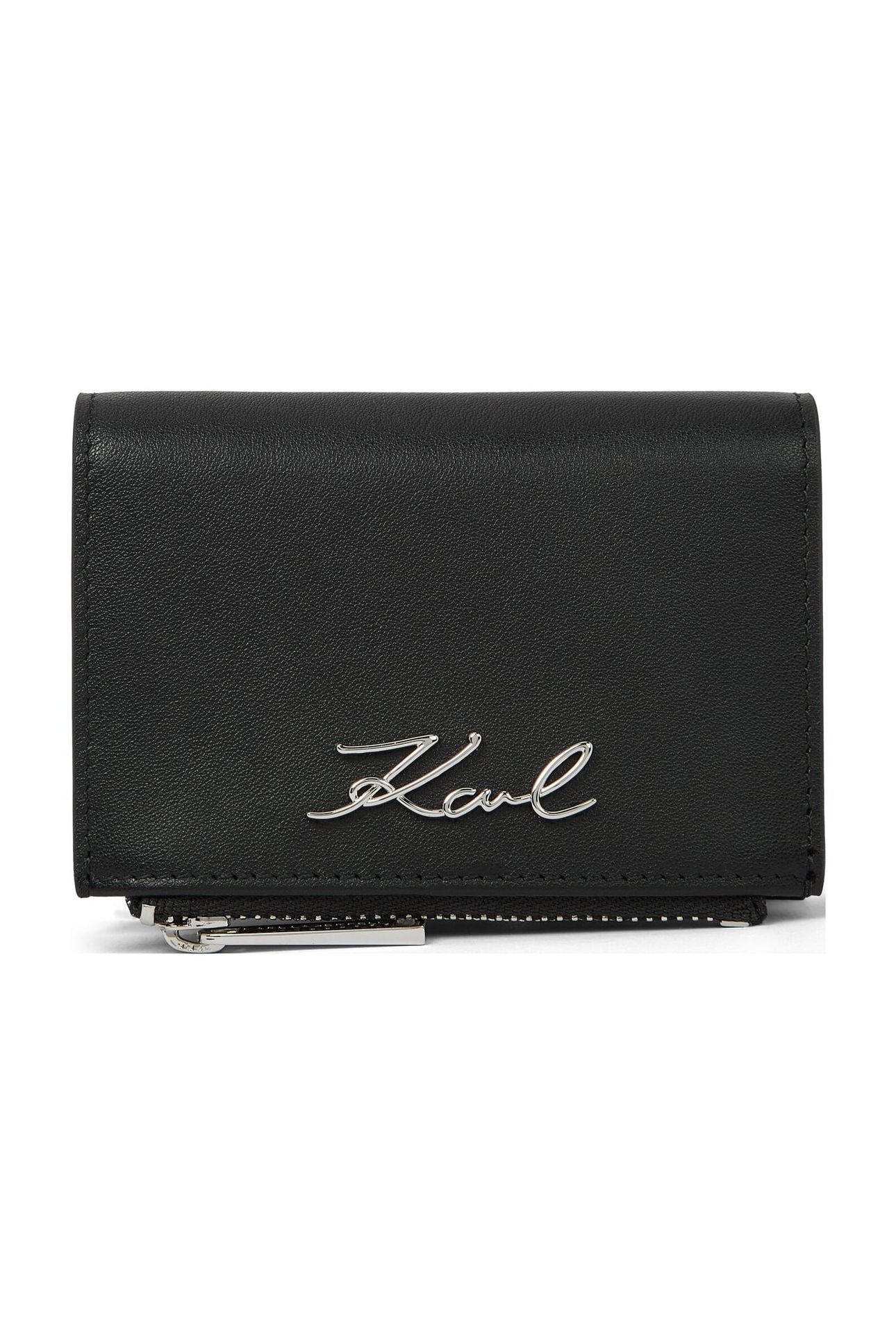SIGNATURE LEATHER WALLET BLACK-NICKEL 1