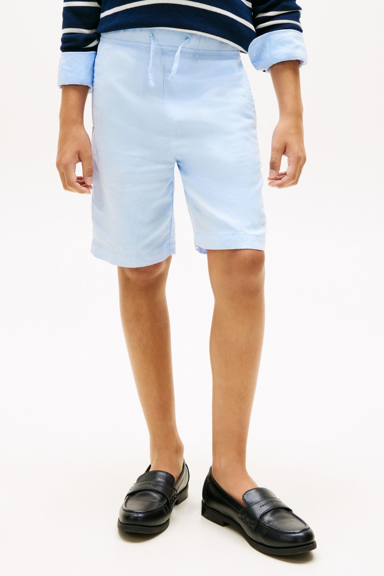 BOYS LINEN BLEND SHORT SWEET BLUE 1