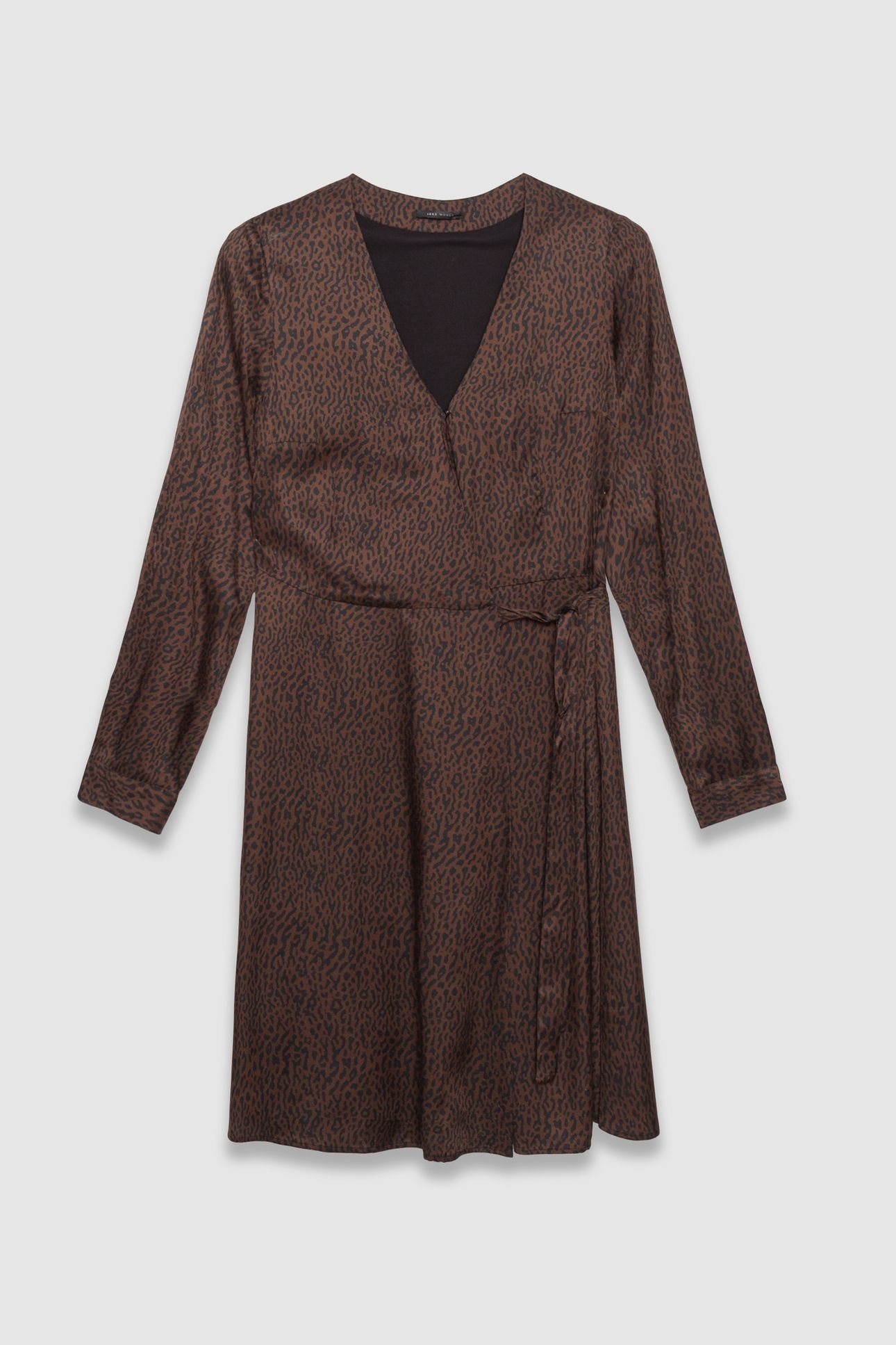 BROWN WRAPAROUND DRESS WITH LEOPARD PRINT 4