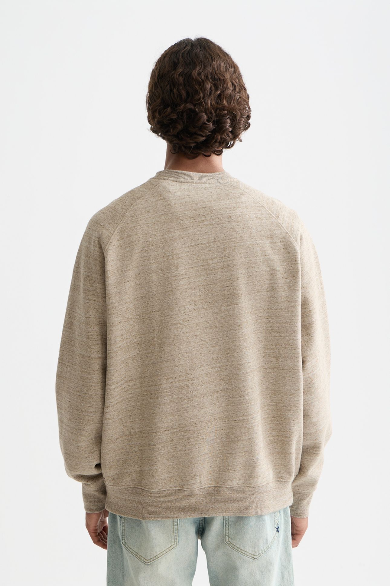 SPACE YARN EMBROIDERED LOOSE-FIT SWEATSHIRT MEDIUM BROWN 2