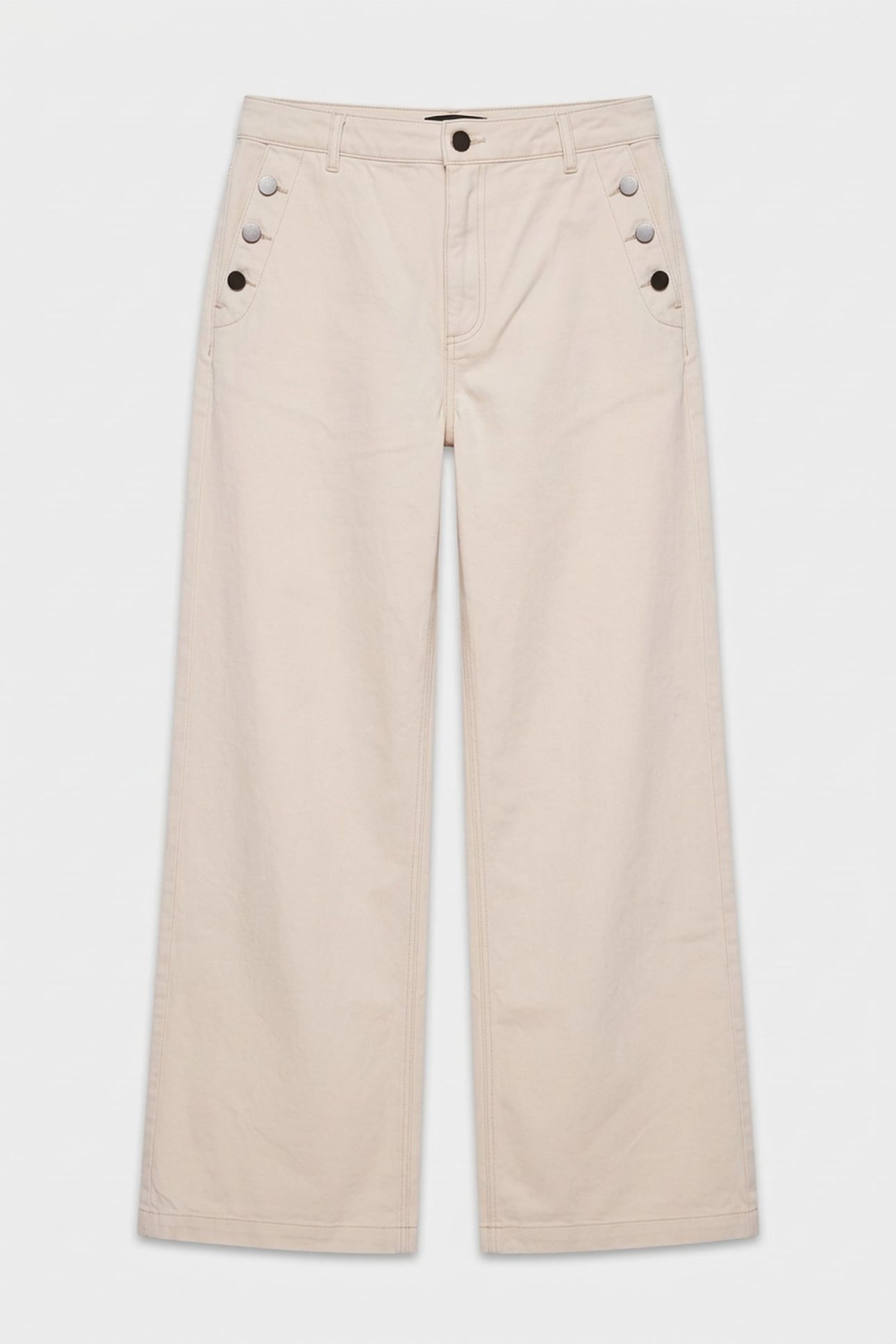 LE HAILEY - IVORY WATERLESS FLARED JEANS 3