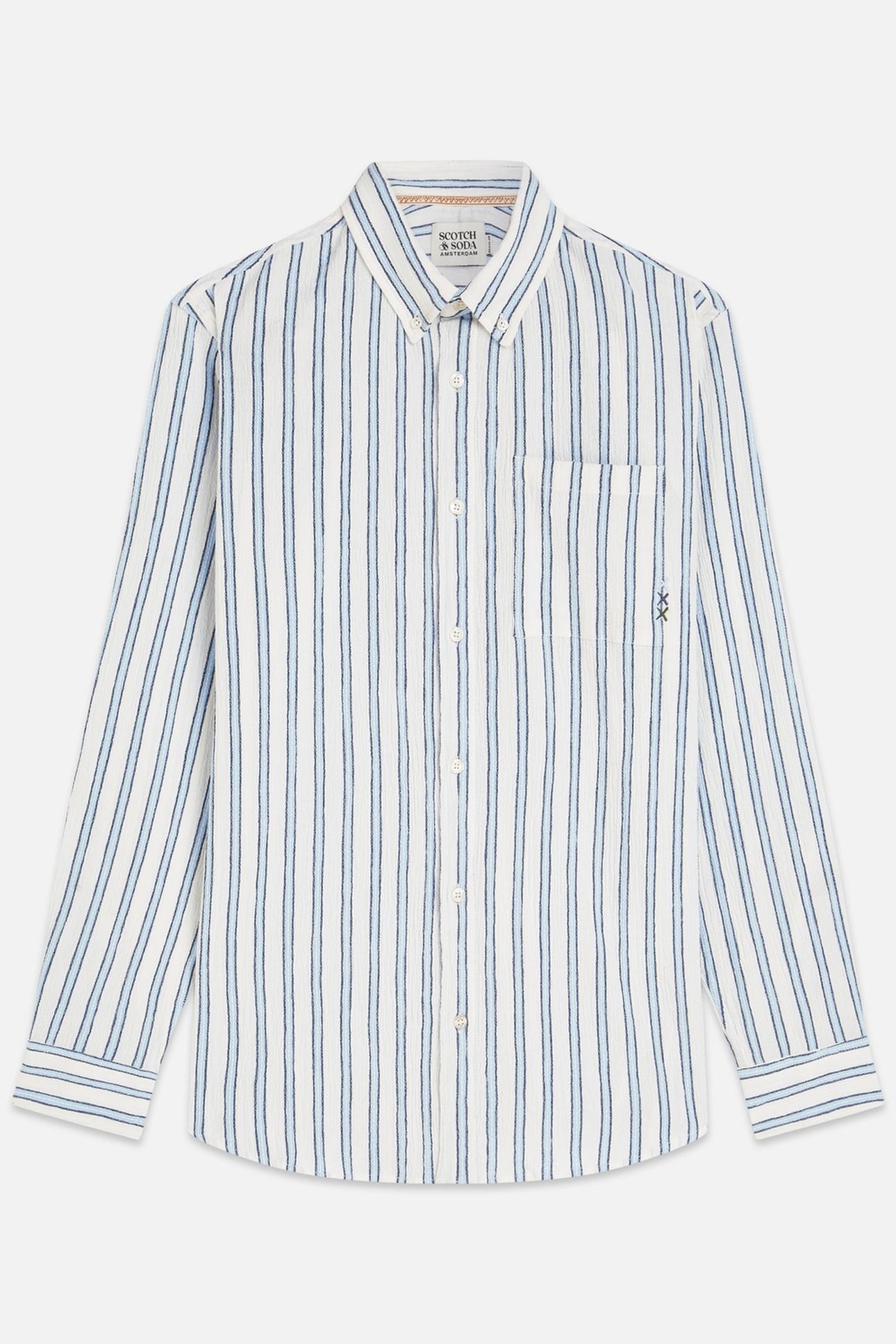 STRIPED CRINKLE STRUCTURE REGULARFIT SHIRT WHITE/PASTEL 4