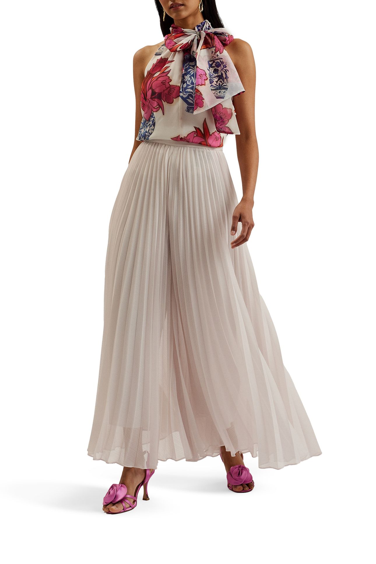 YOSHINO WIDE LEG PLEAT TROUSER WHITE 1