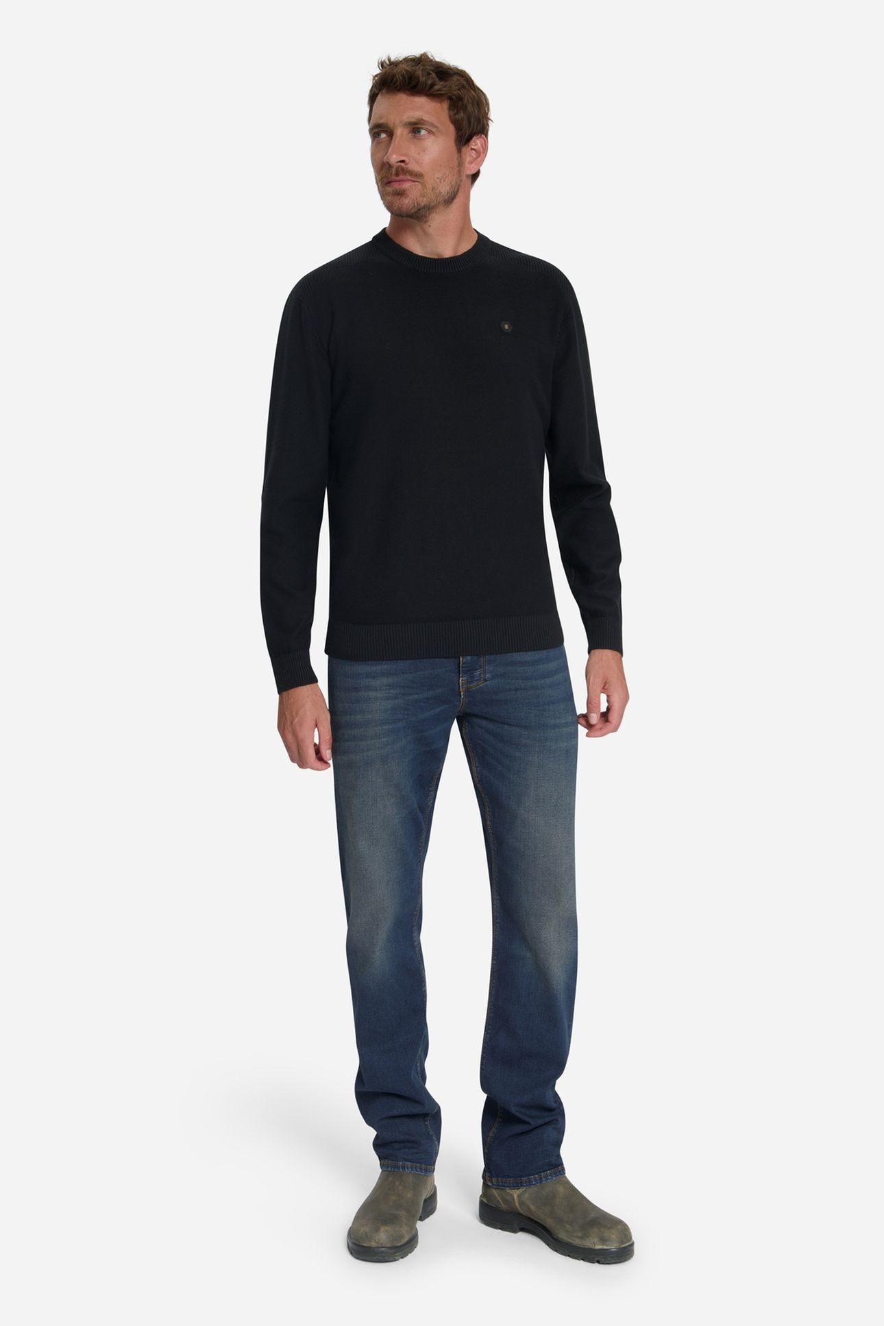 PULLOVER CREWNECK SHOULDER DETAIL BLACK 3