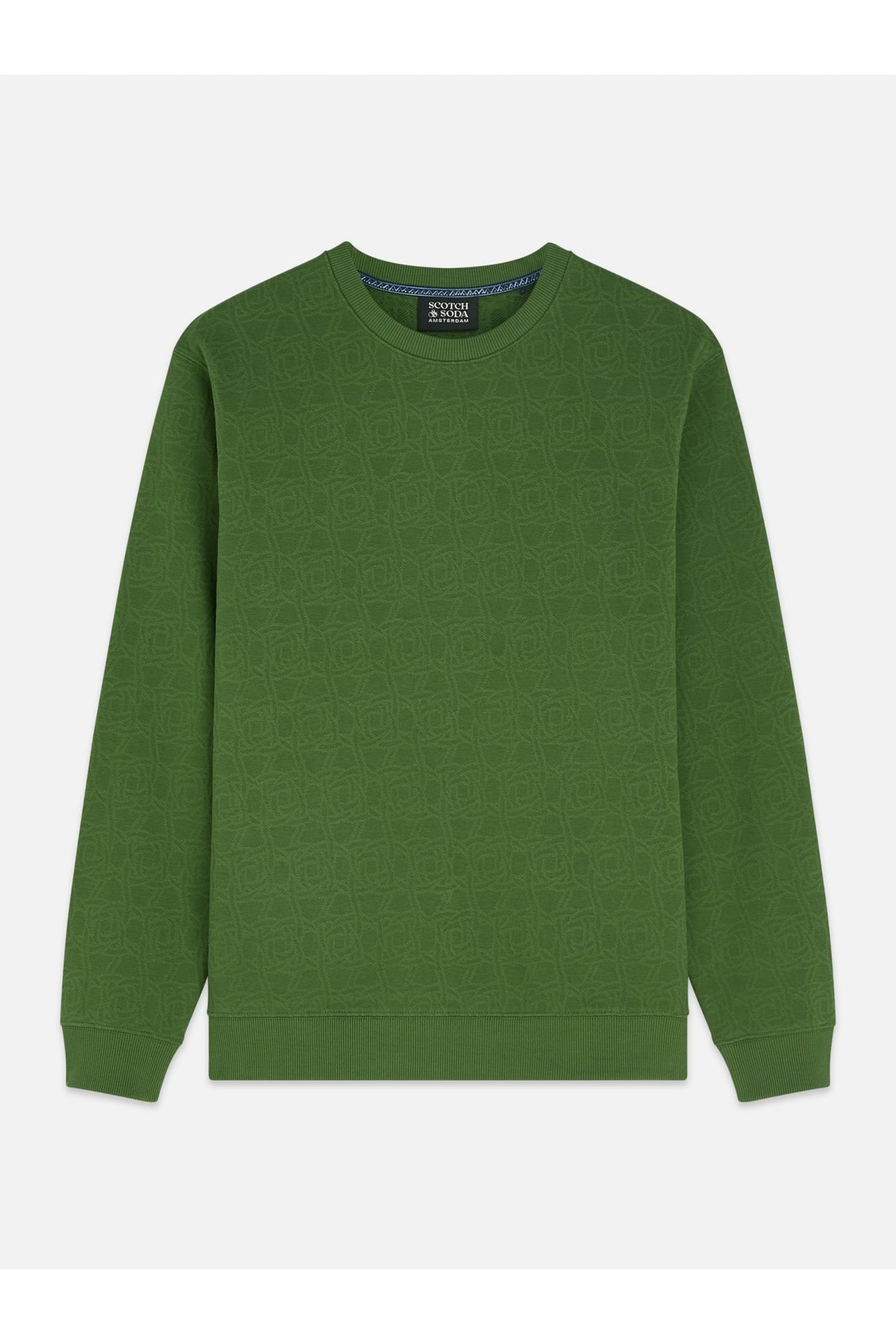 JACQUARD REGULARFIT SWEATSHIRT DARK GREEN 1