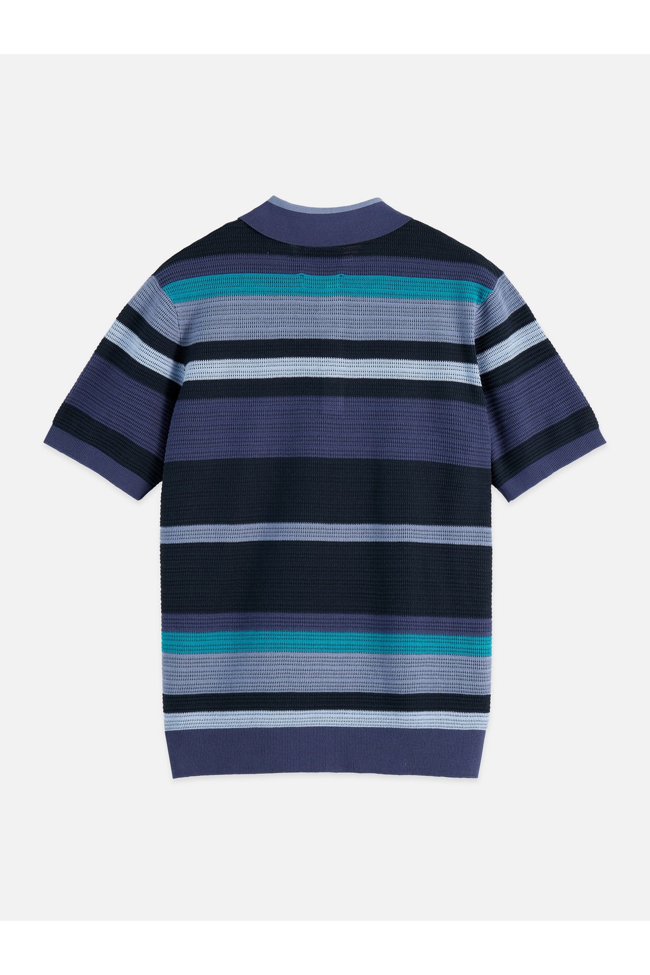 KNITTED STRIPED REGULAR-FIT POLO NAVY 2