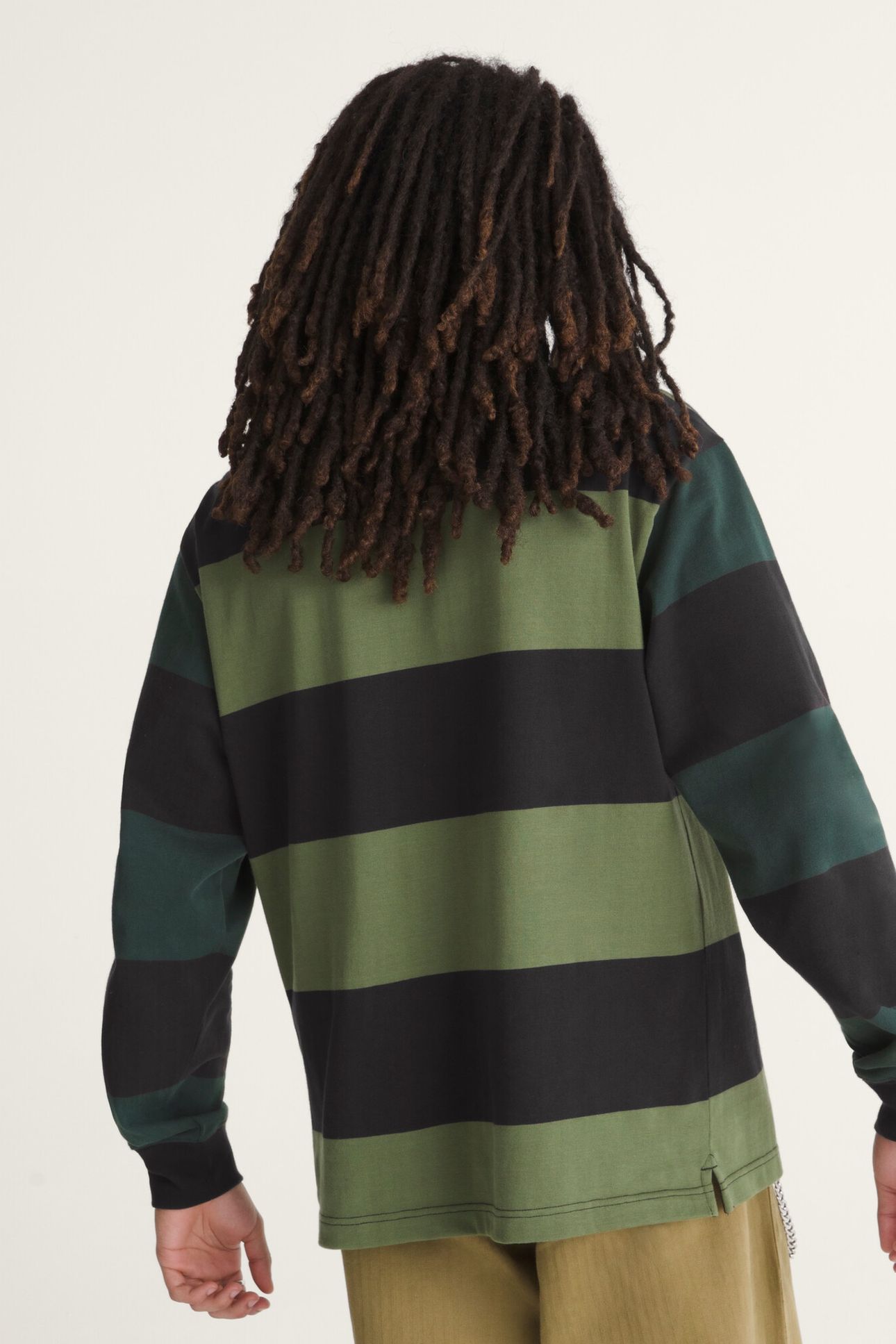 2-TONE STRIPE WARD RUGBY LS BLACK/GREEN BALSAM 4