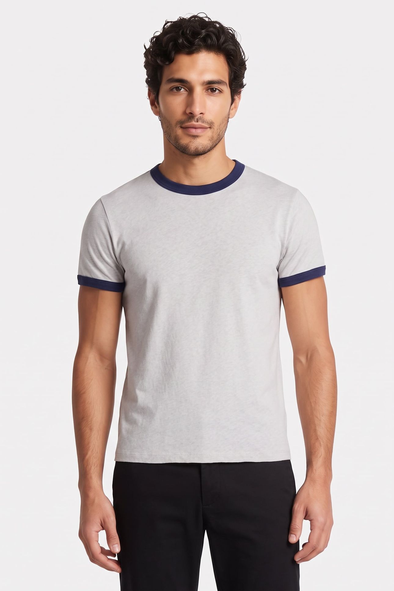 UNISEX T-SHIRT SHORT SLEEVE CONTRAST CHALK 1