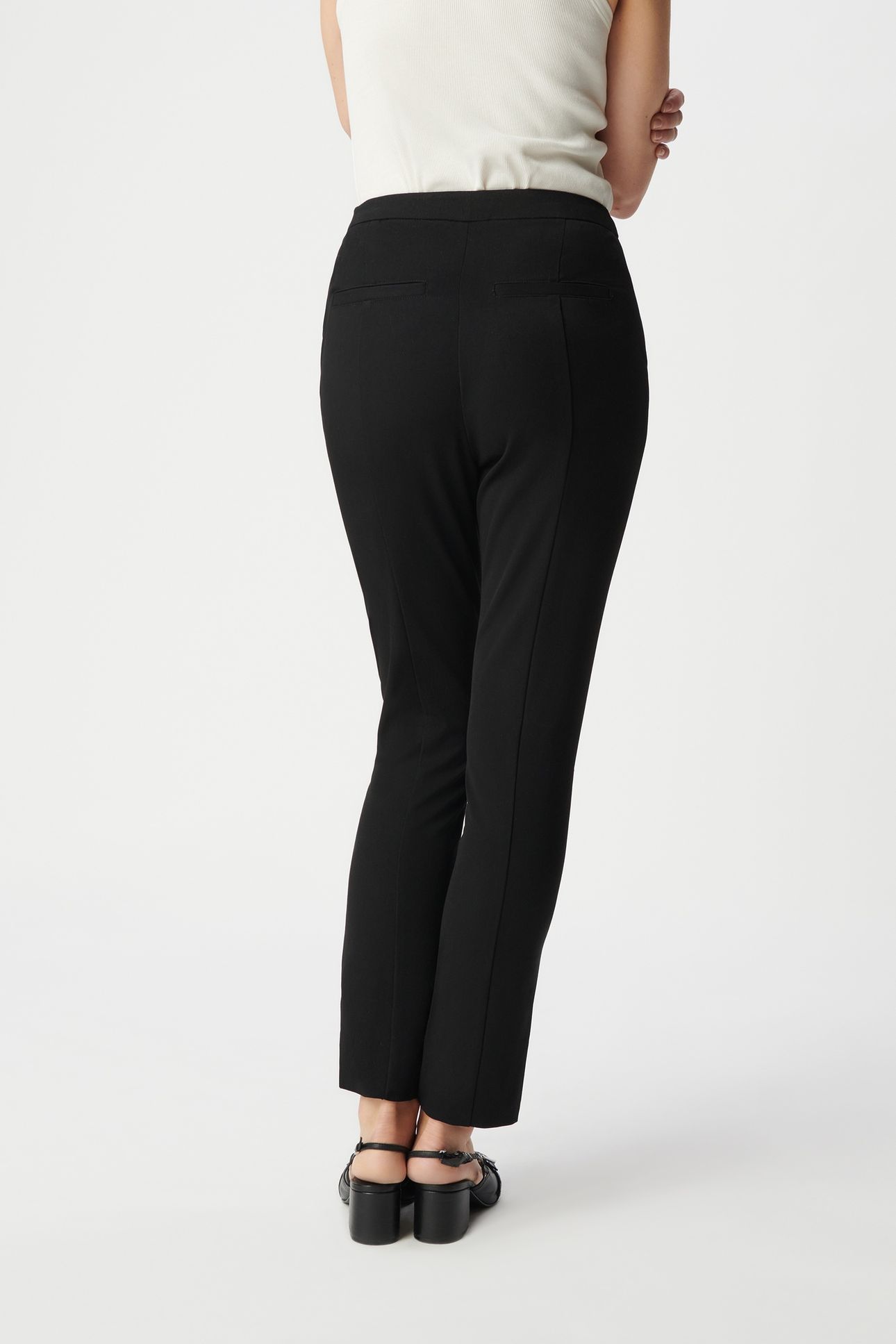 SLIM-FIT BLACK TWILL TROUSERS WITH FRONT SLIT 2