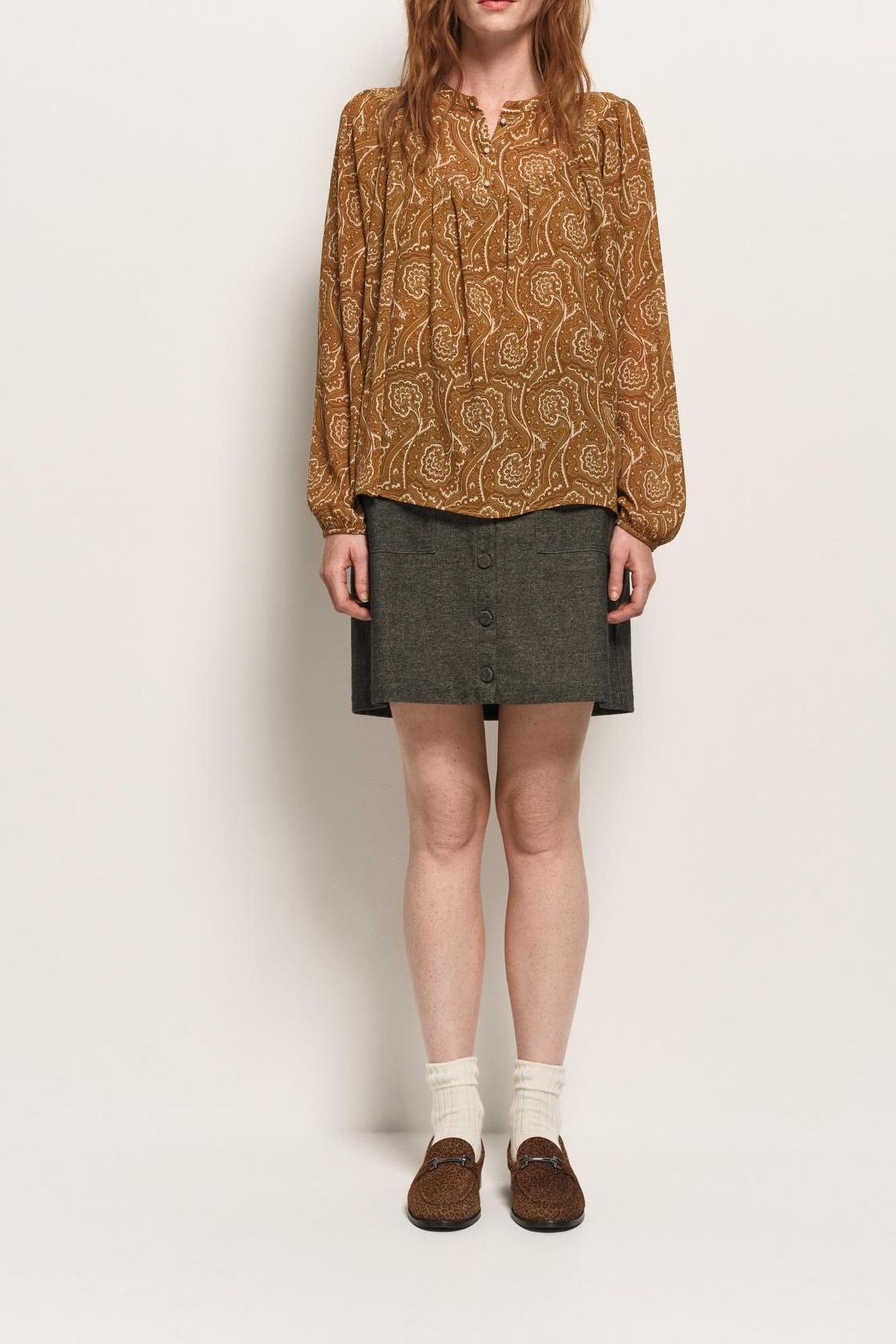 CHIKATO - YELLOW BLOUSE WITH RECYCLED POLYESTER FLORAL HARMO 3