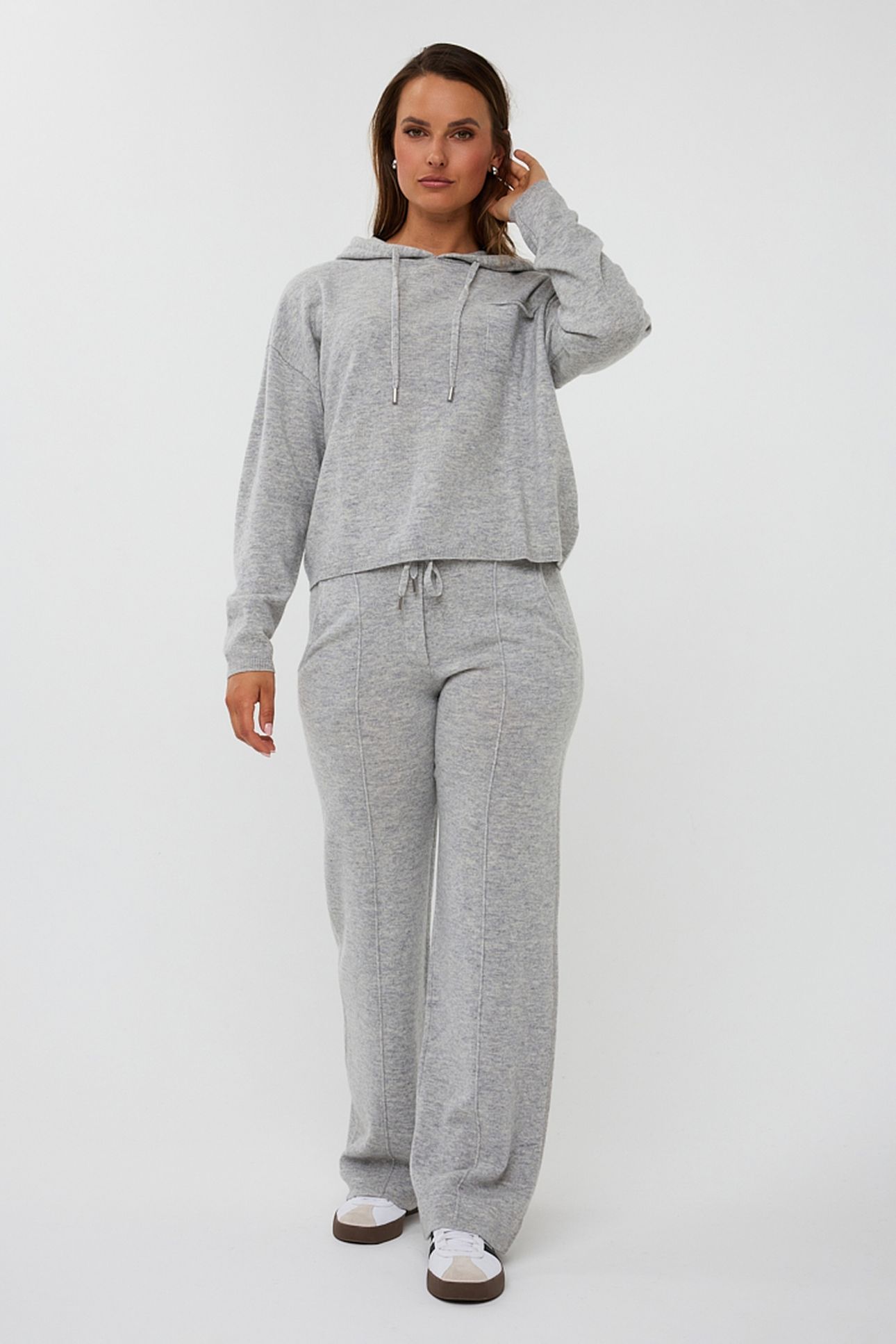 TROUSERS FINE CHAIN LIGHT GREY MELANGE 1