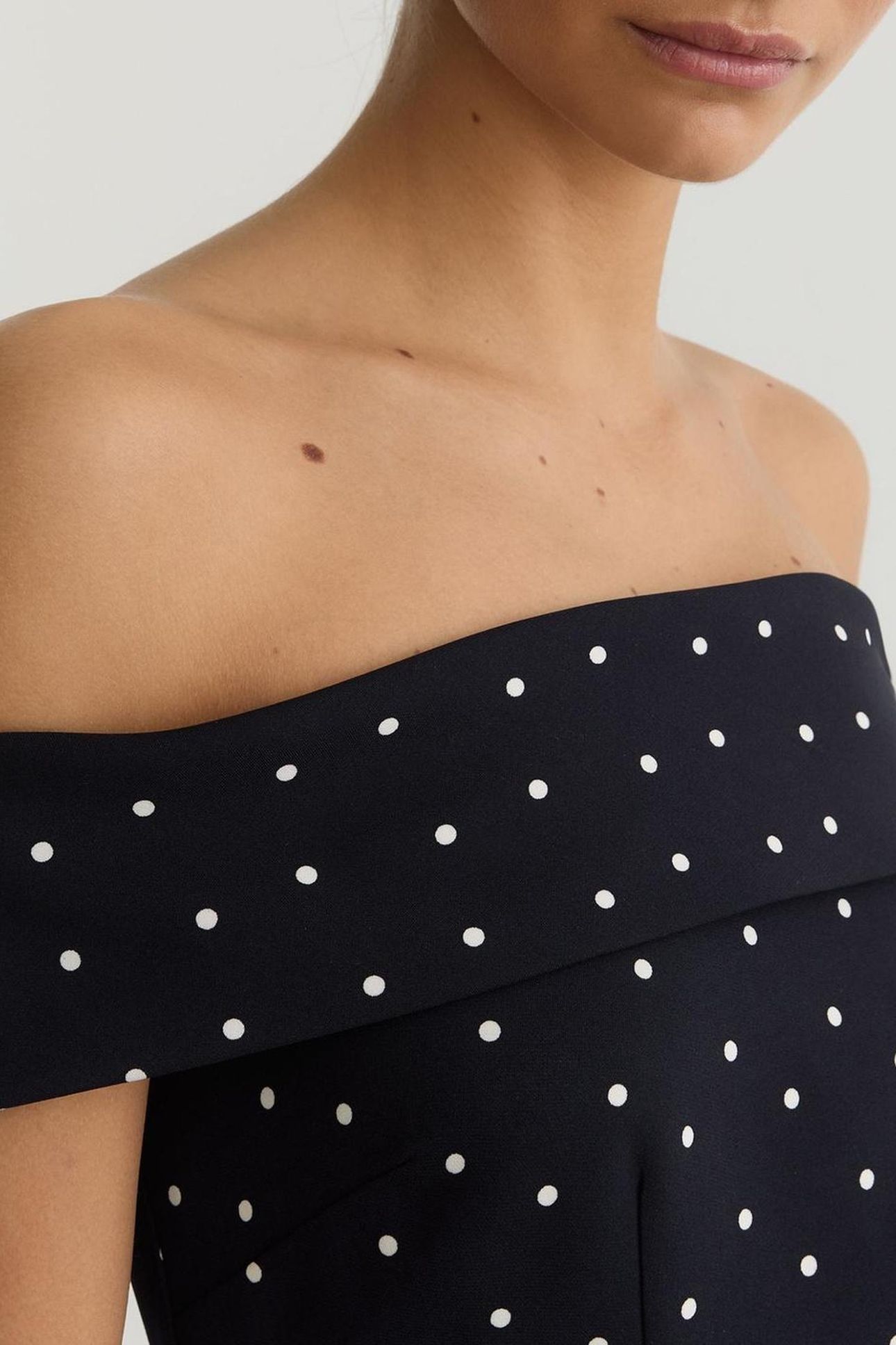BARDOT POLKA FLIPPY OCCASION DRESS NAVY/IVORY 6