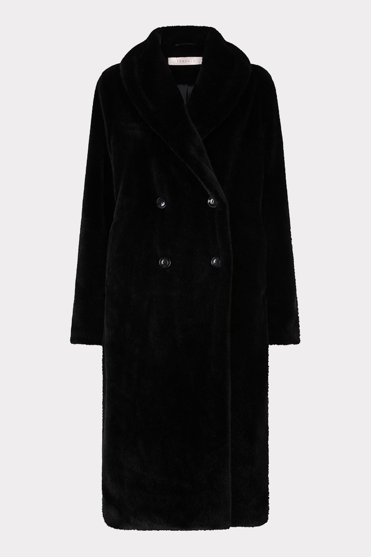 COAT SHAWL COLLAR FAKE FUR BLACK 4