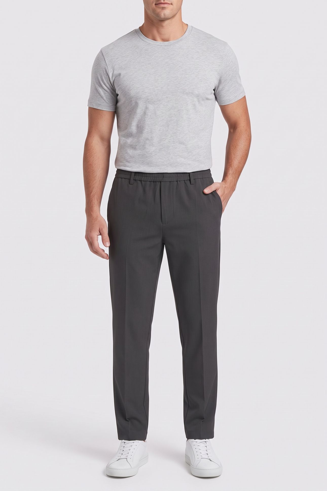 HENRY CHINO GREY MELANGE 2