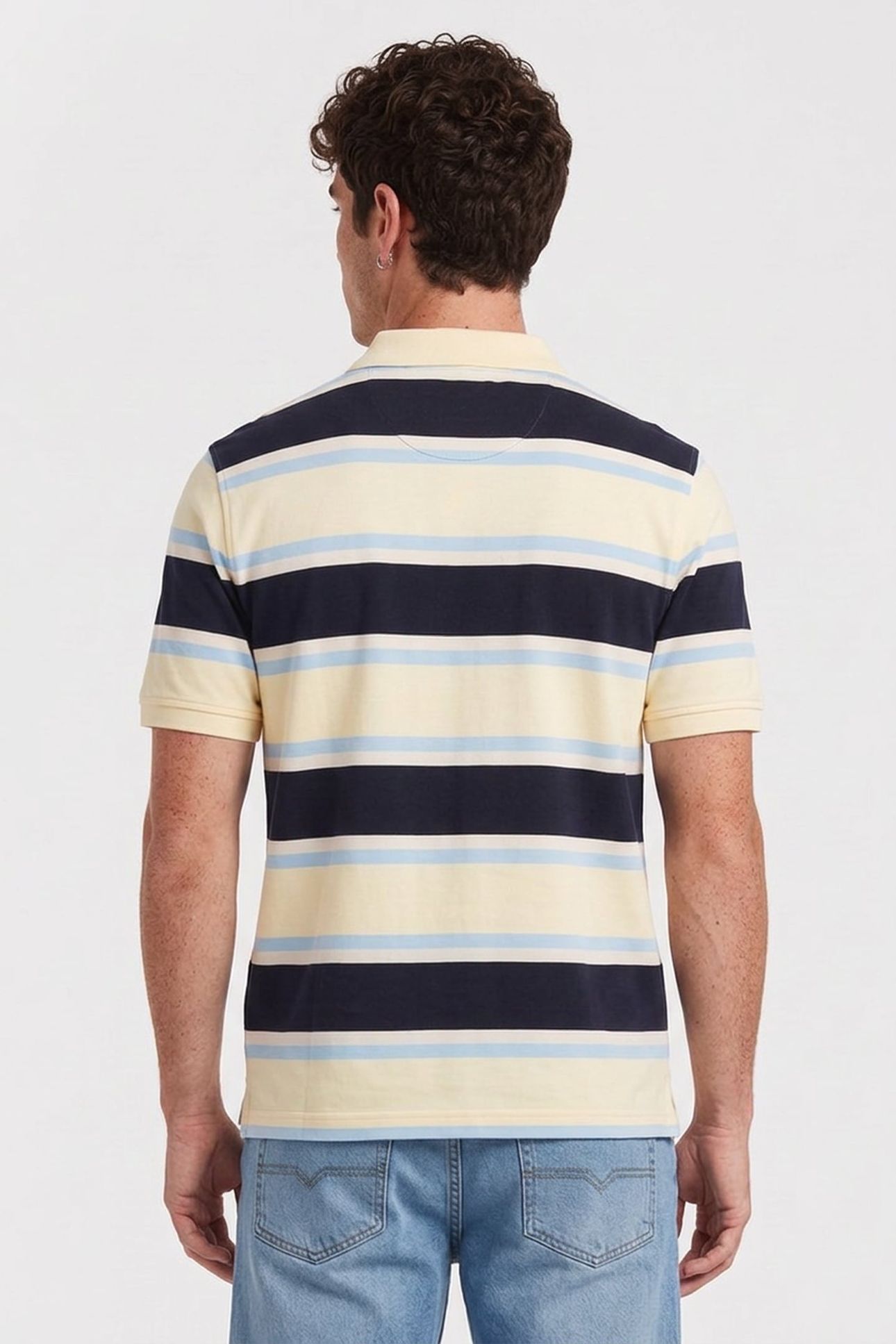 MULTISTRIPE SS POLO VANILLA YELLOW 2