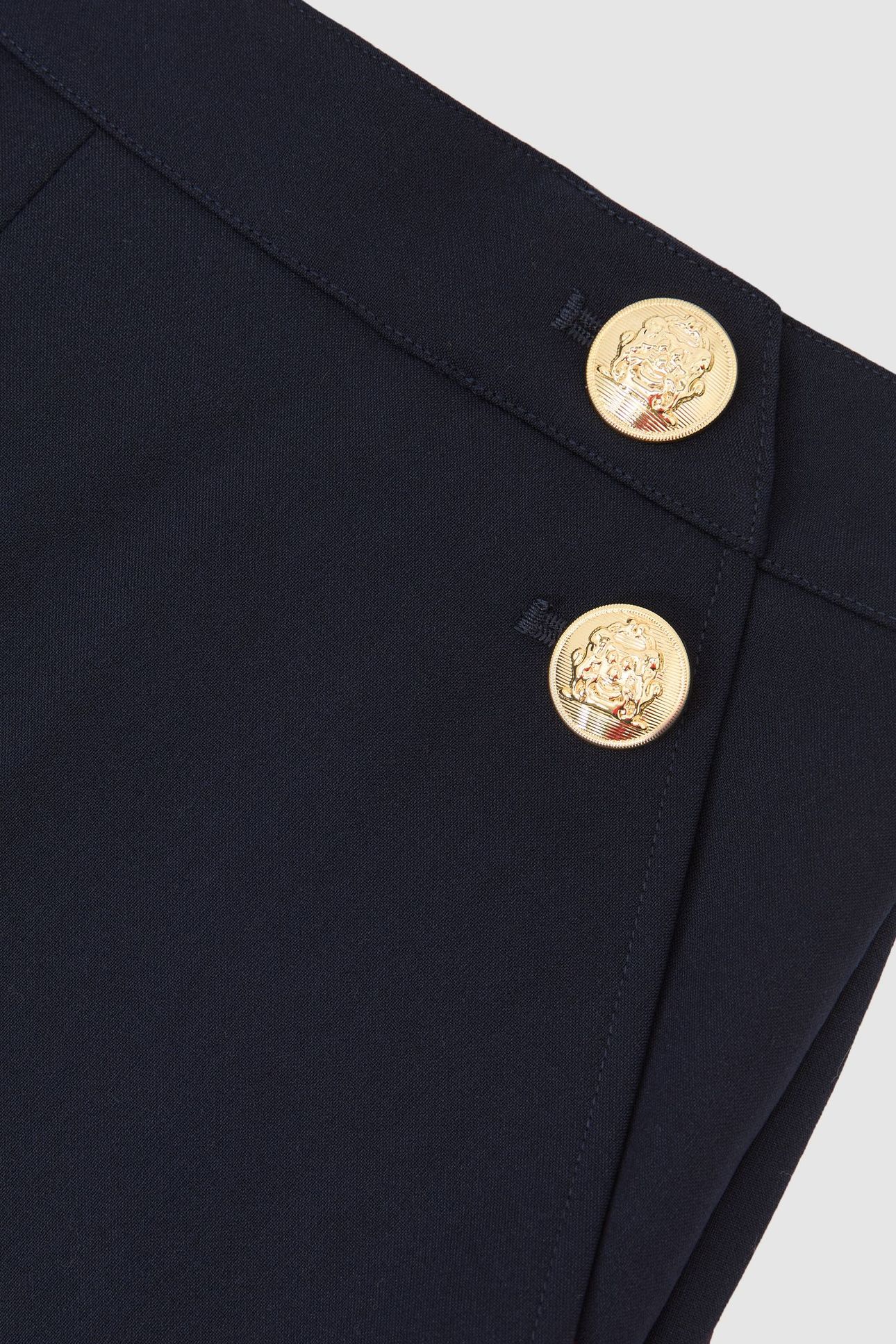 BUTTON DETAIL WIDE LEG TROUSER NAVY 6