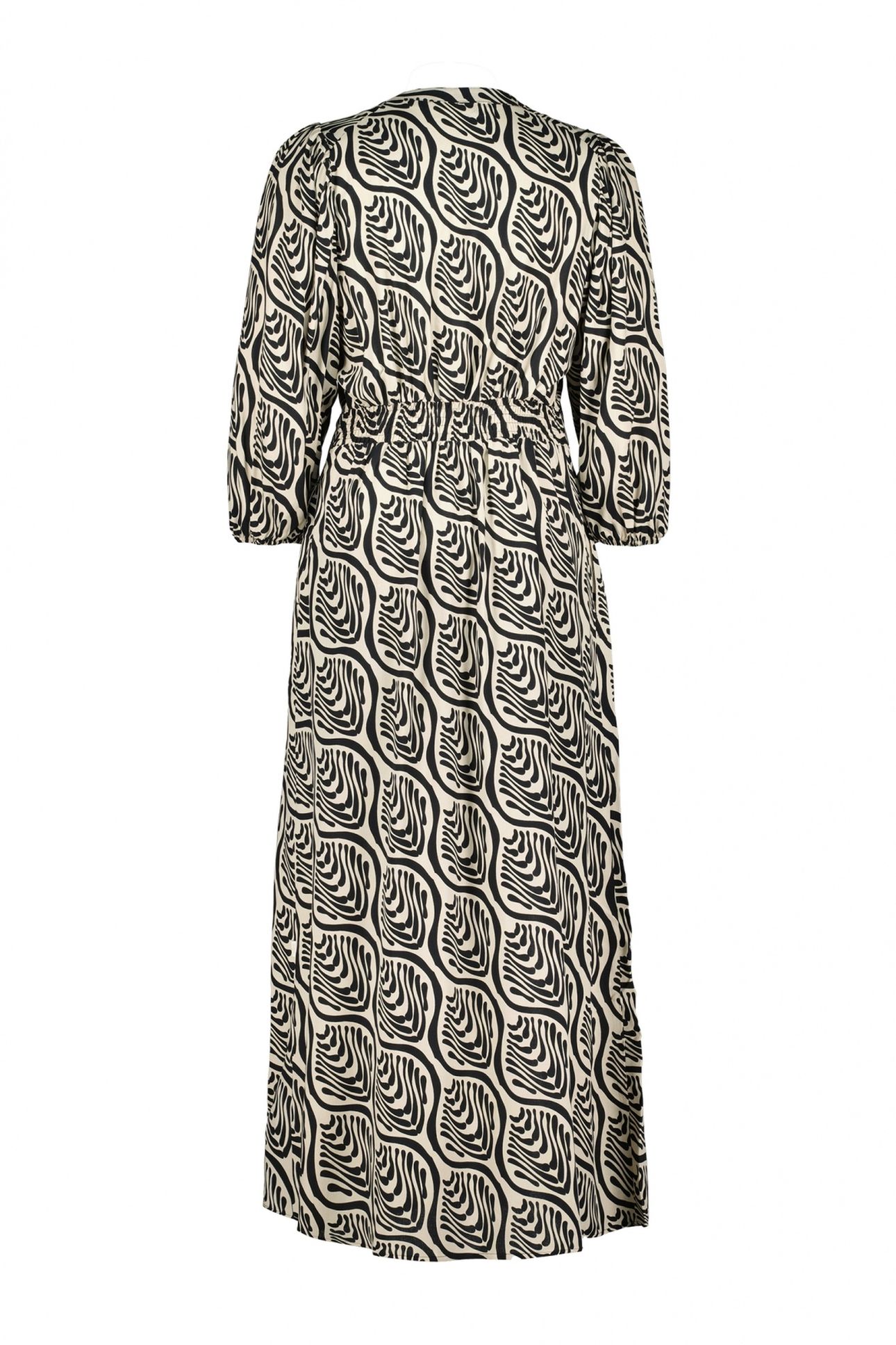 DRESS DALINA FEATHER GREY WITH PALETTE PRINT 5