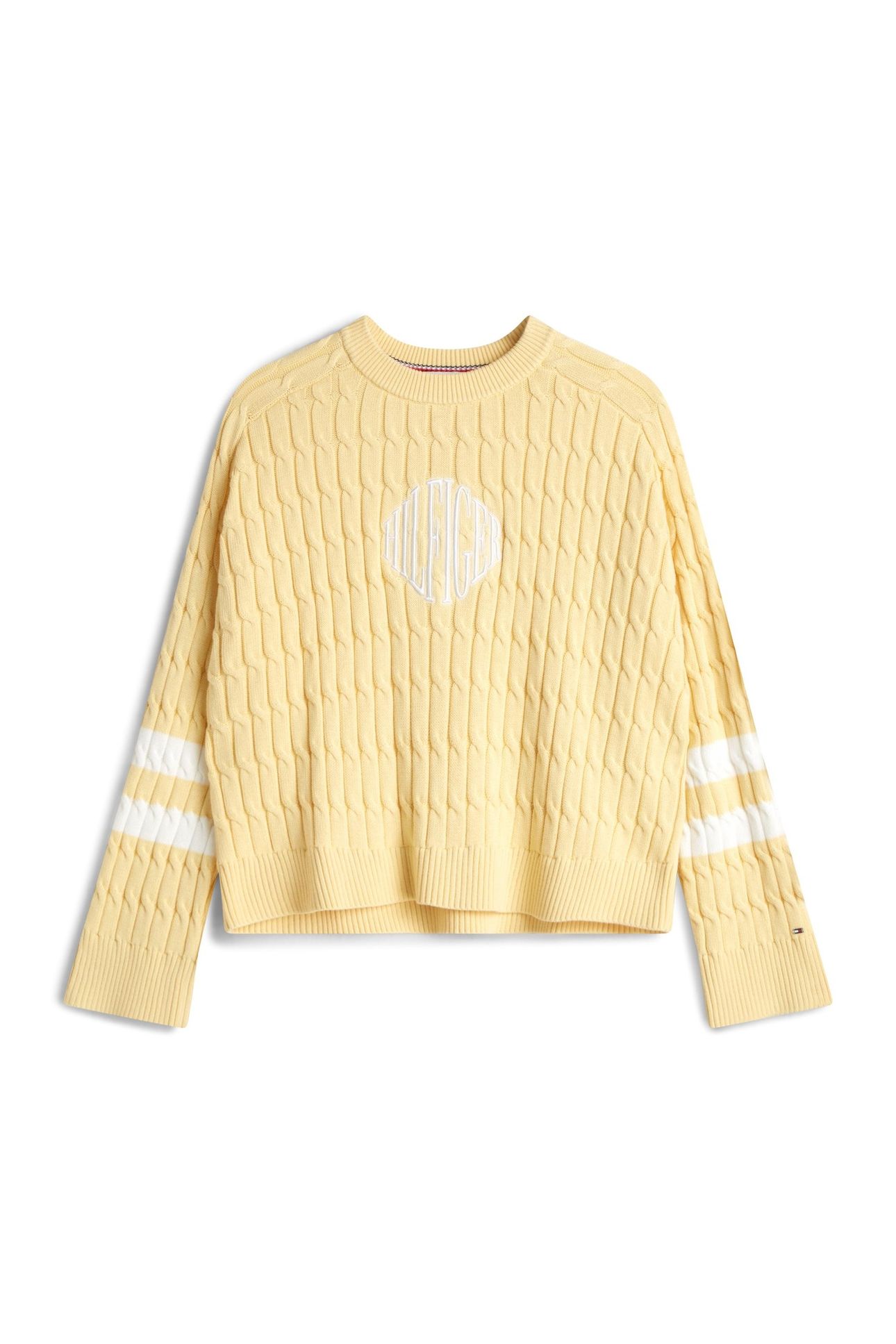 TEXTURED GRAPHIC C-NECK ZESTY YELLOW 1