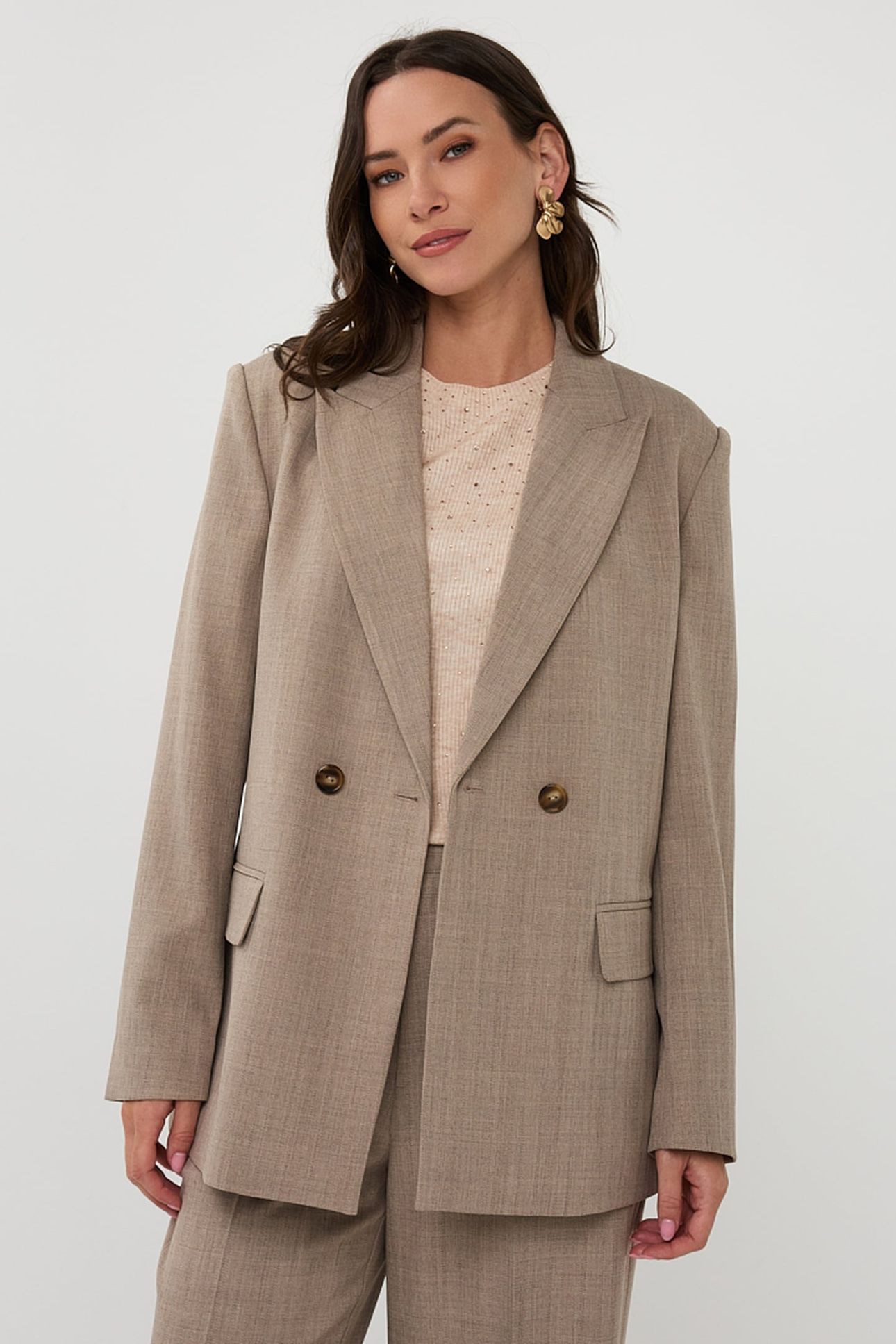 BLAZER DOUBLE BREASTED MELANGE TAUPE MELANGE 2