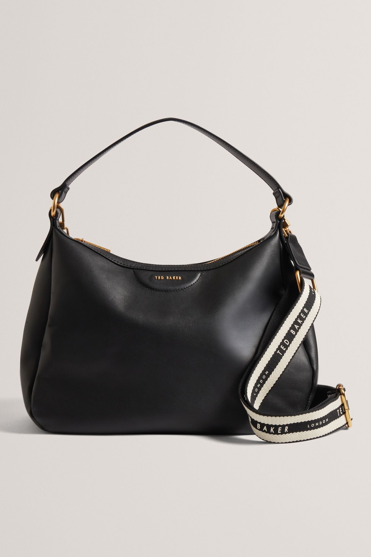 WEBBING SLOUCHY HOBO BAG BLACK 1