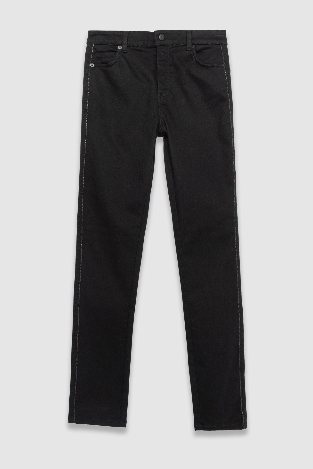 BLACK SLIM JEANS WITH BRAIDED SIDE DETAIL 4