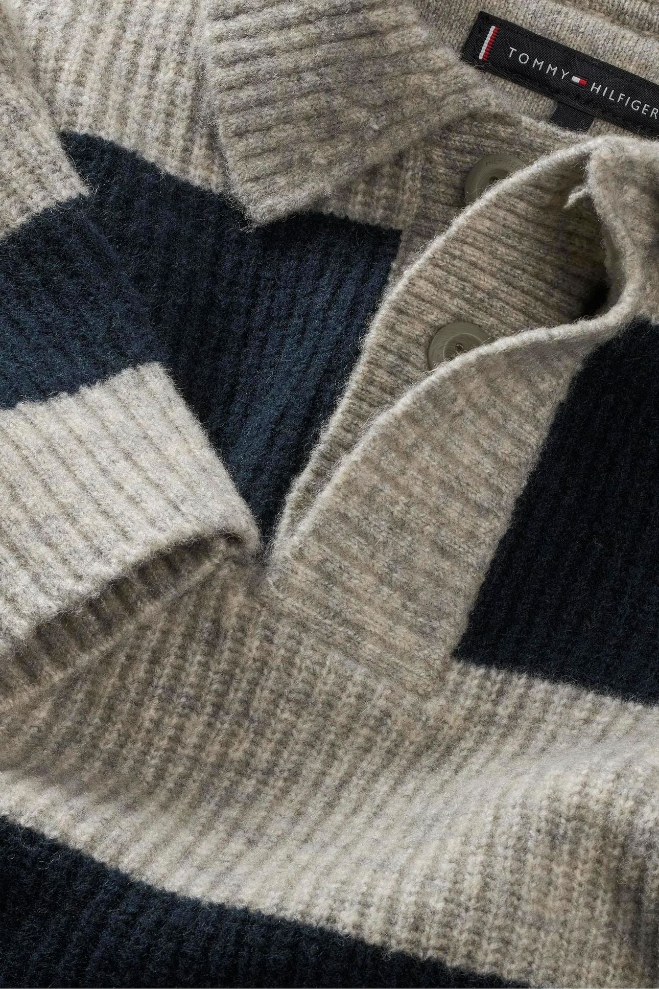 BOYS WOOL BLEND RIB RUGBY DARK NIGHT NAVY COLOURBLOCK 6