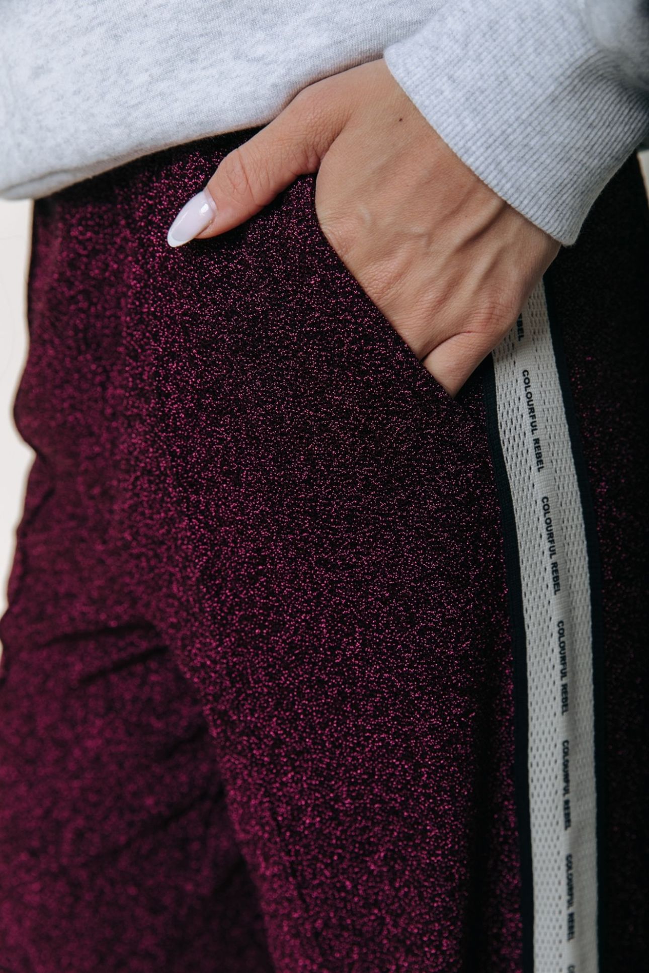 VELLA LUREX SPORT PANTS BURGUNDY 5