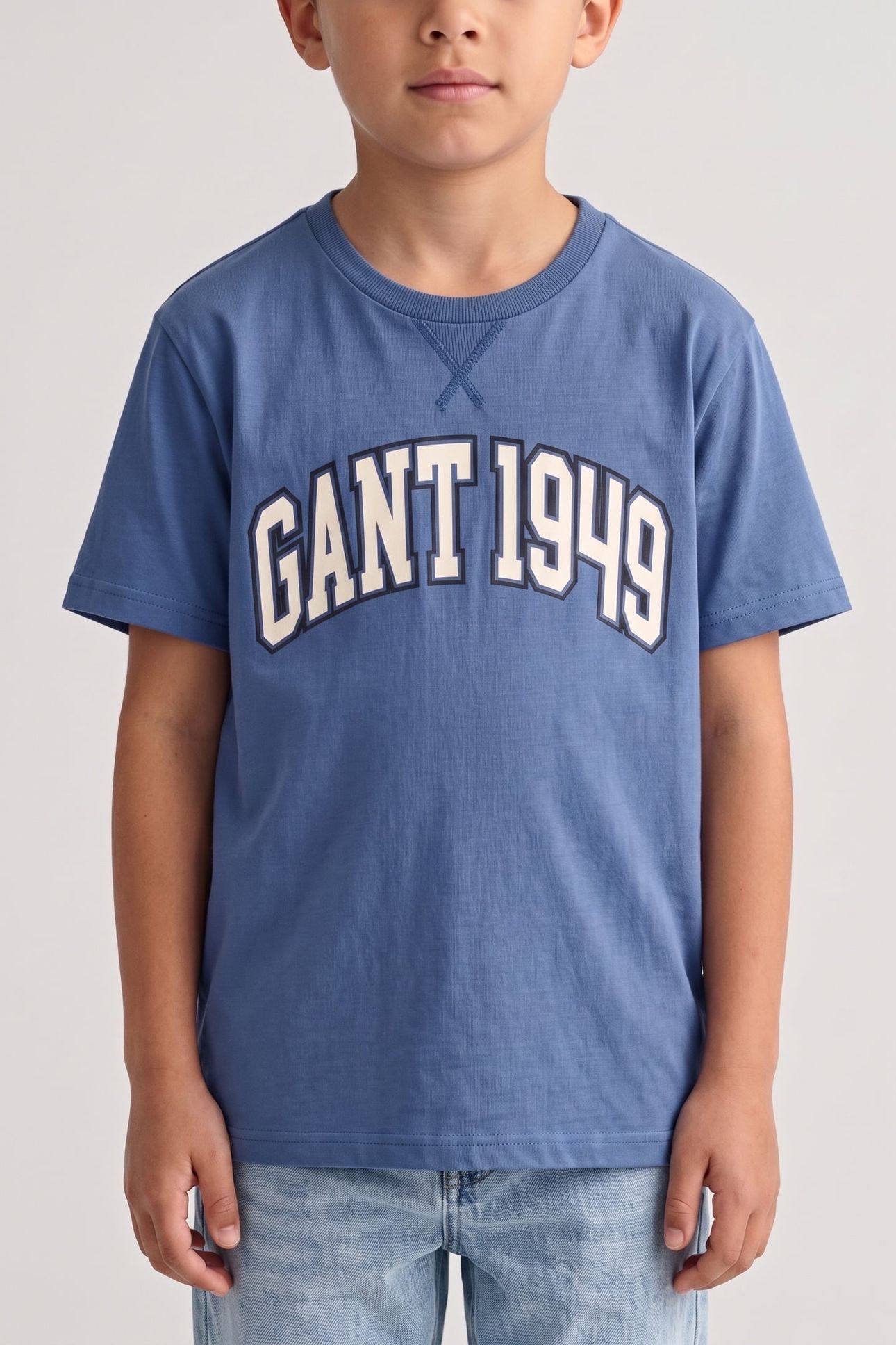 TEEN BOYS GANT ARCH PRINT SS T-SHIRT VINTAGE BLUE 1