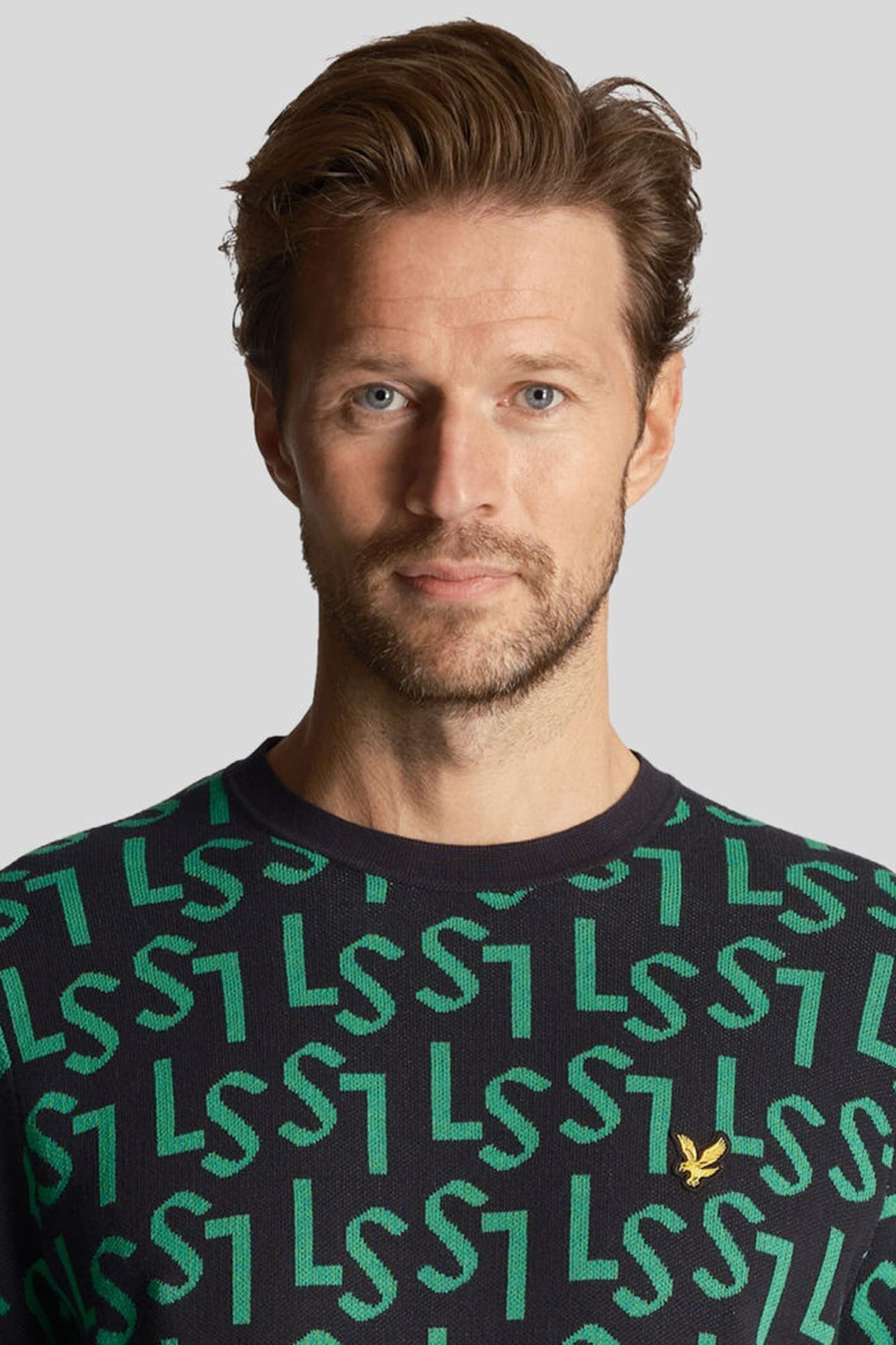MONOGRAM KNITTED CREW NECK DARK NAVY 5