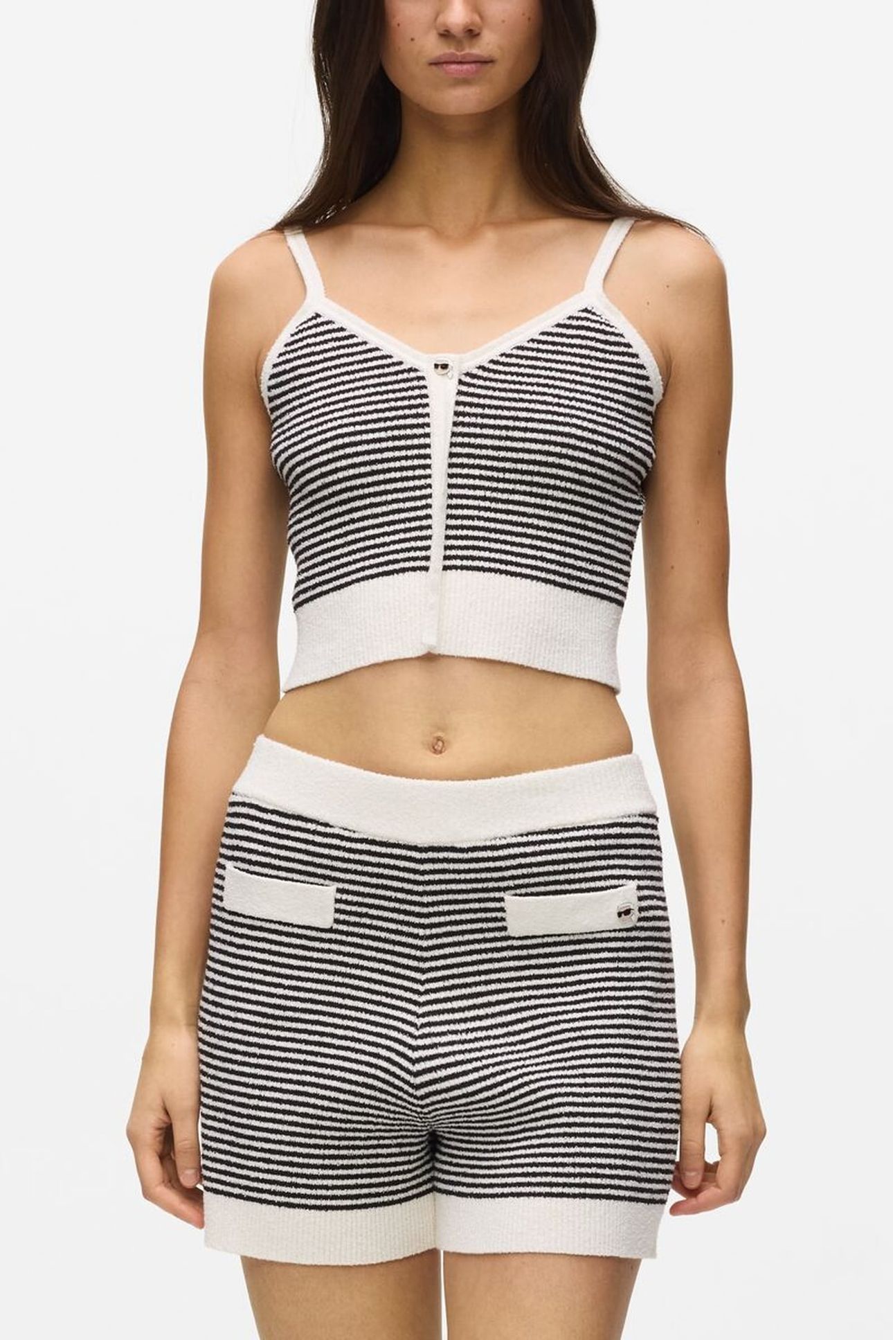 IKON STRIPED KNIT TOP SMALL STRIPE BLACK-WHITE 1