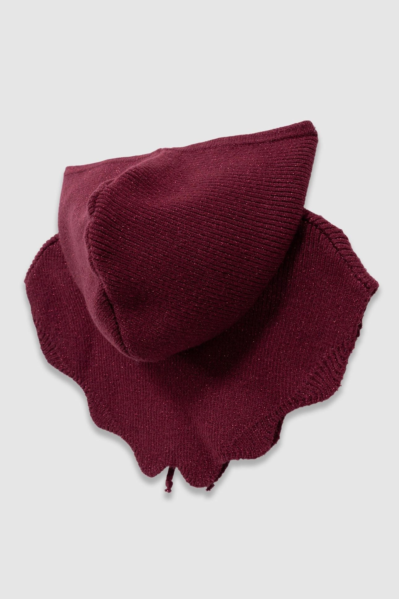 GIRLS’ PINK GLITTERY KNIT COWL WITH BOW DECOR 3