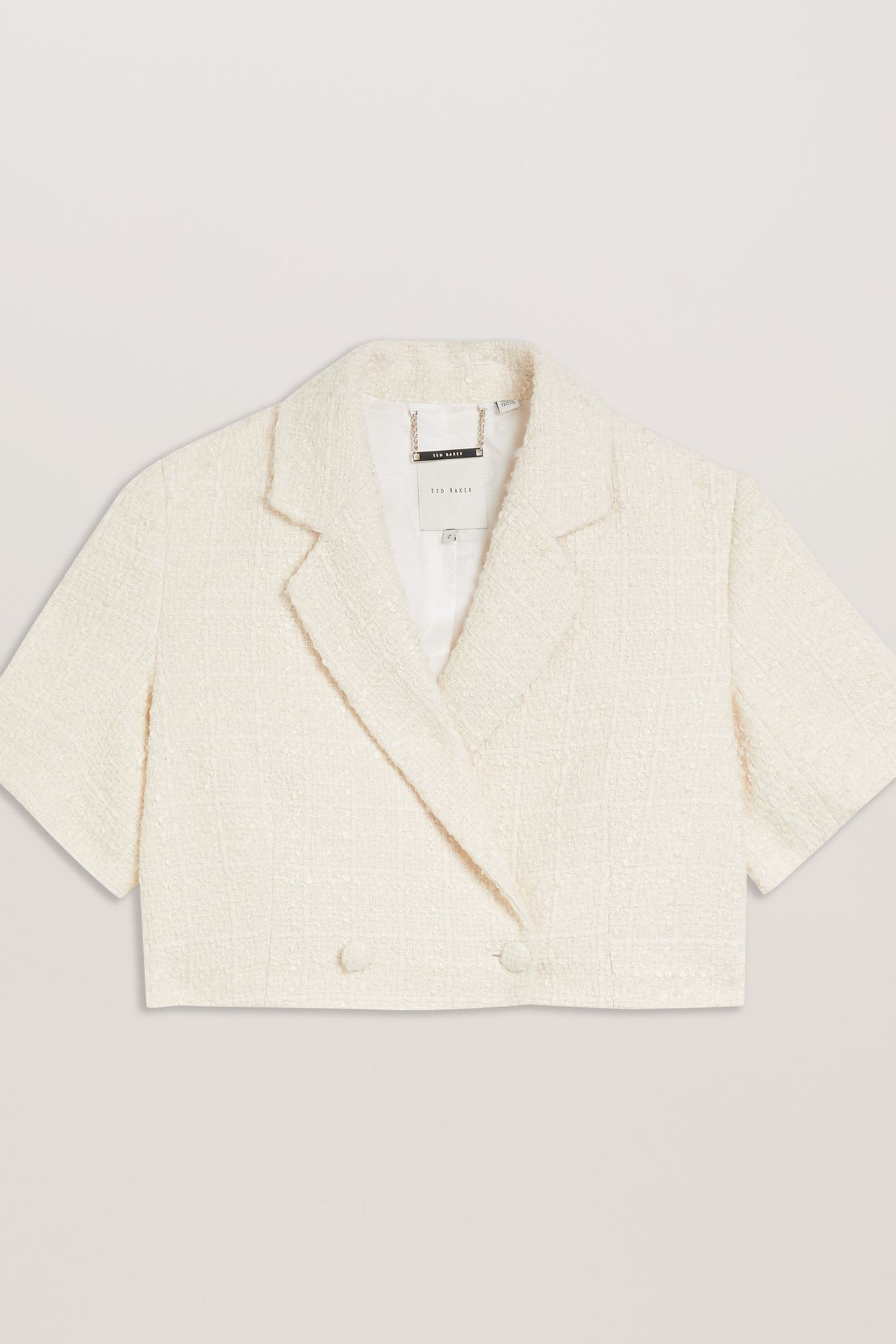 KOMAC SHORT SLEEVE CROPPED BOUCLE IVORY 3
