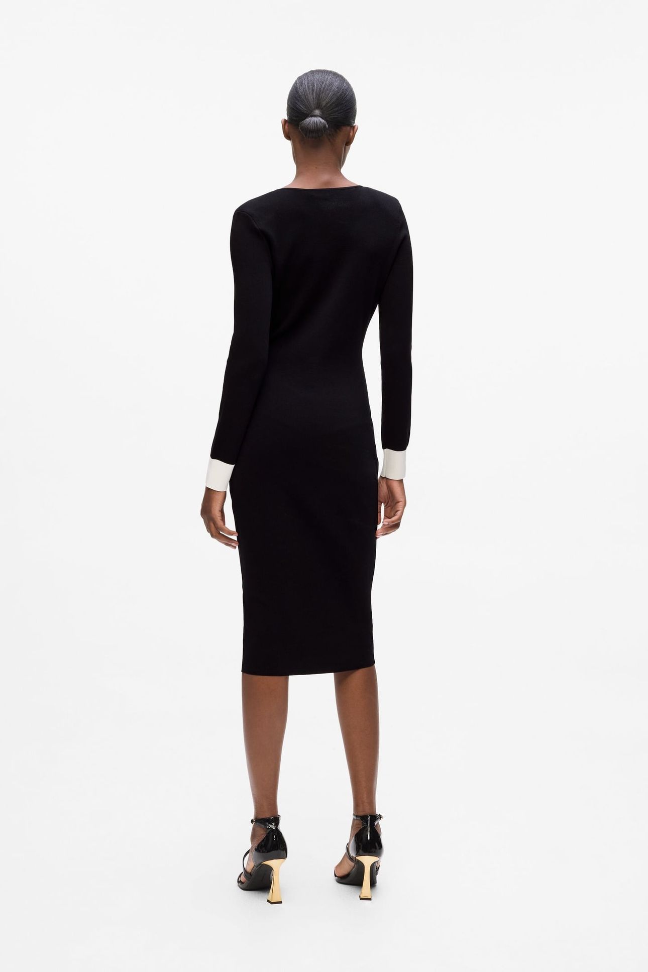 BLACK AND WHITE KNIT DRESS BLACK/WHITE 3