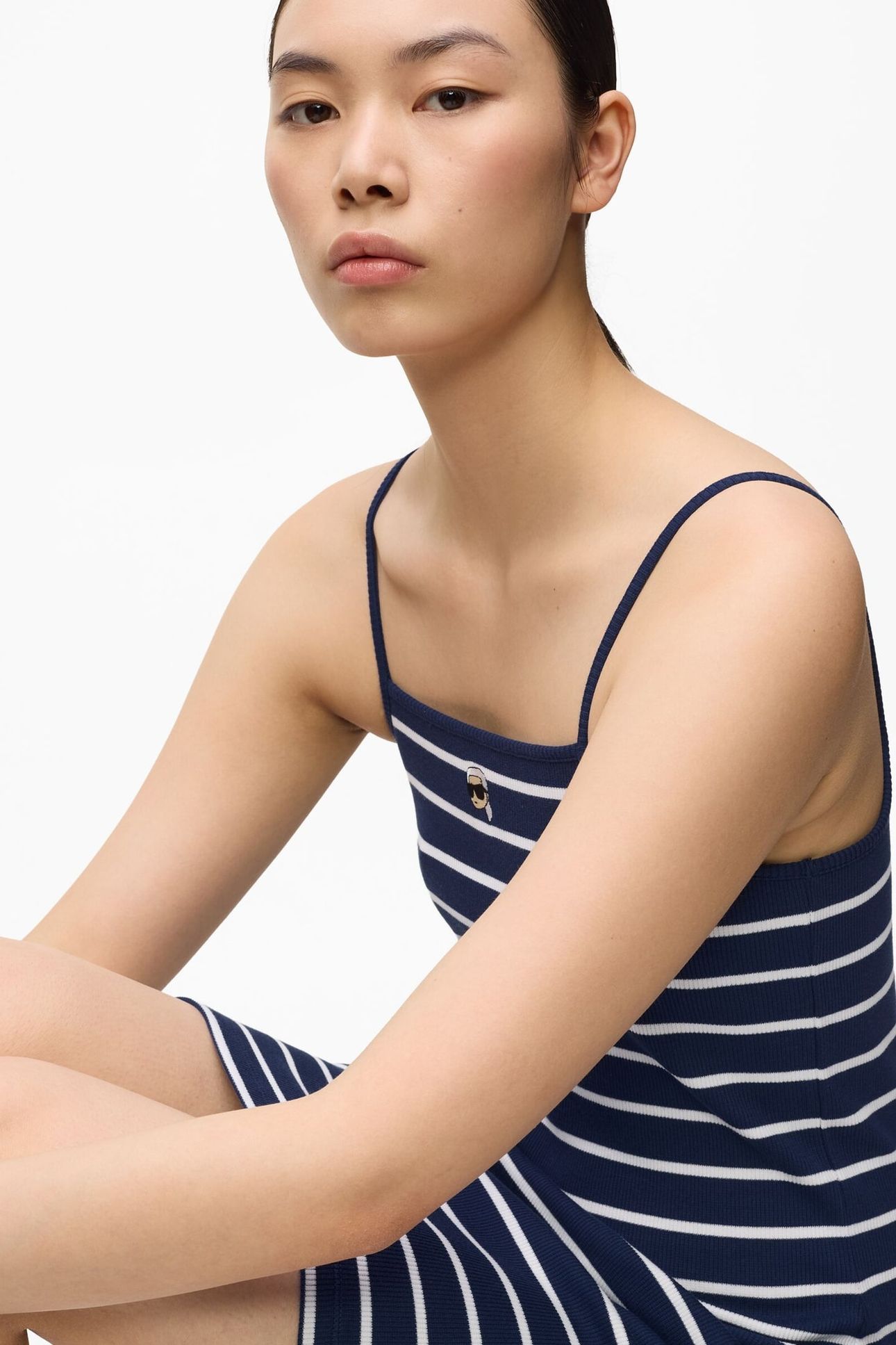IKON STRIPED JERSEY DRESS MEDIEVAL BLUE-WHITE 6
