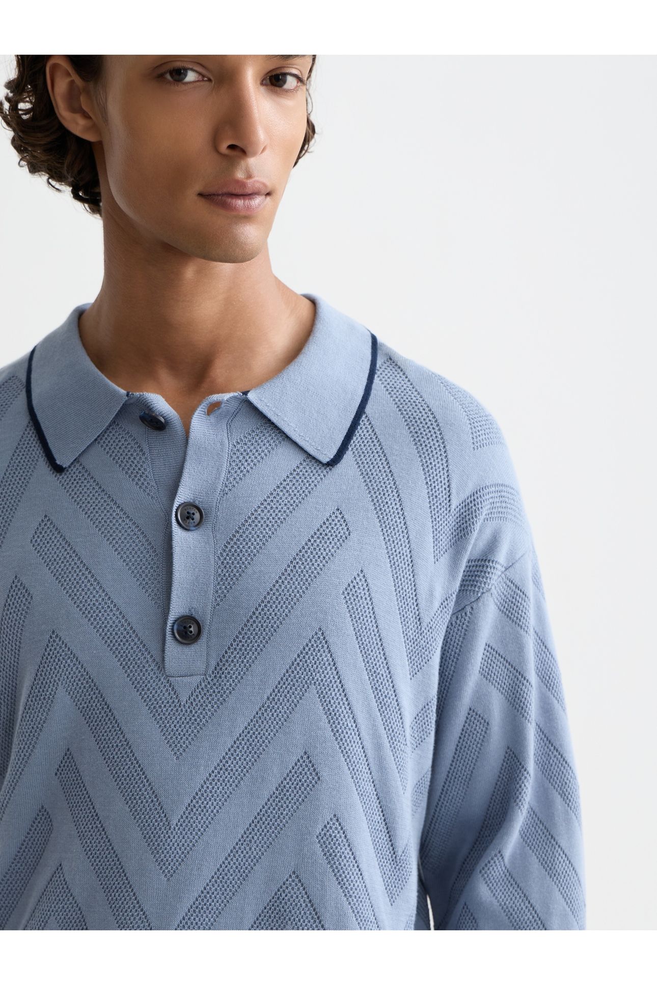 STRUCTURE LONG SLEEVE POLO NAVY 6