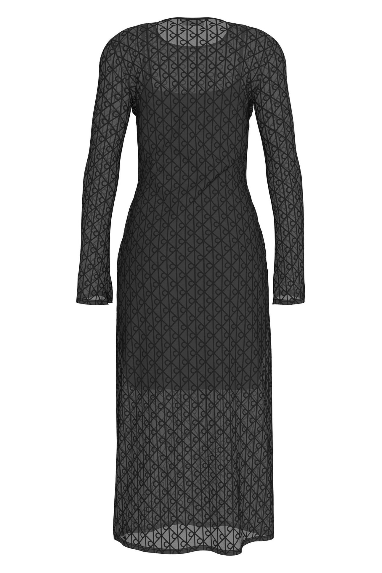 LS LACE MAXI DRESS BLACK 1