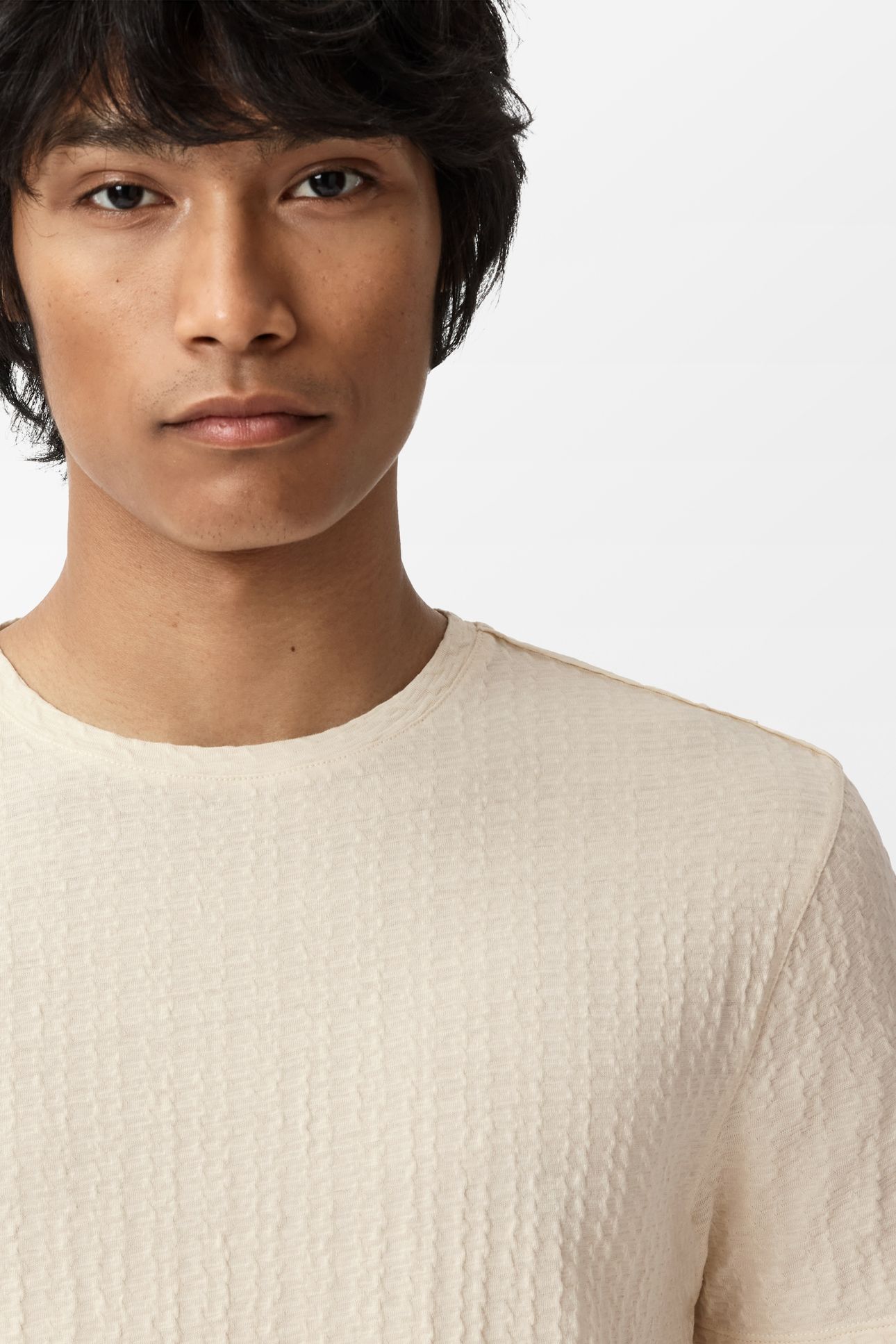 BRASSE SS CREW W CHAIN TEXTURE IVORY 3