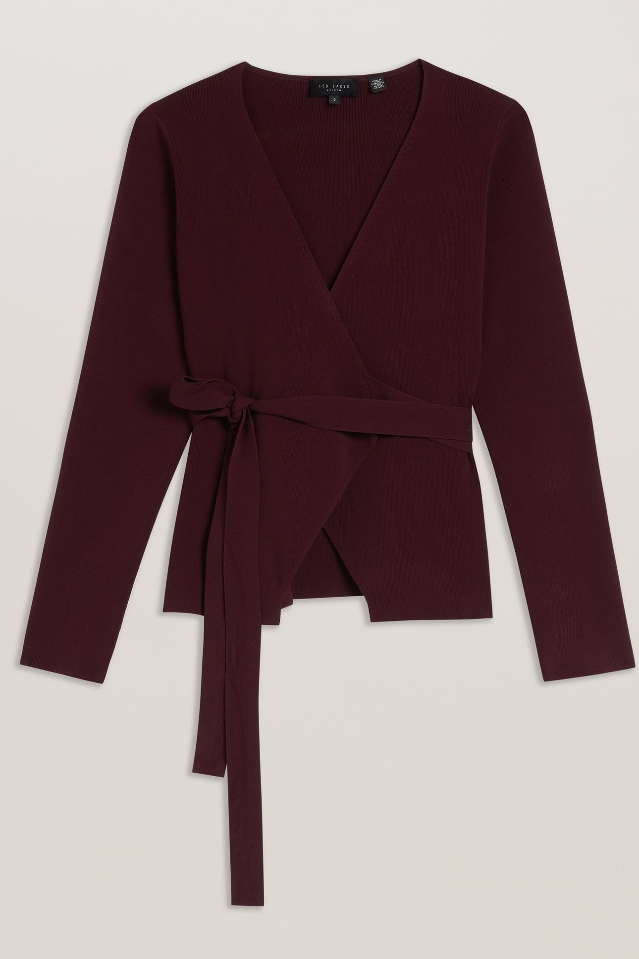 NAYOMEE LONGLINE WRAP CARDIGAN RED 3